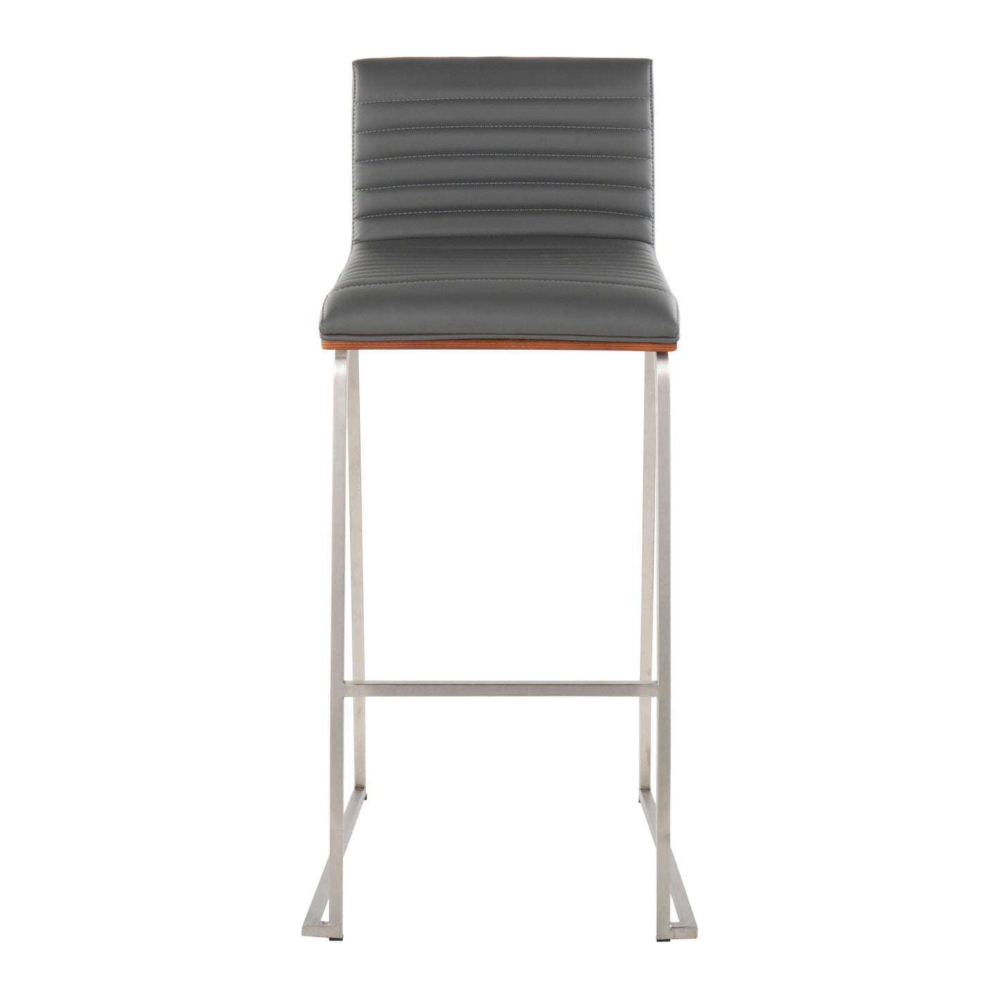 Mason Mara 30" Fixed-Height Barstool - Set of 2 Gray By LumiSource | Bar Stools | Modishstore - 8