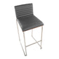 Mason Mara 30" Fixed-Height Barstool - Set of 2 Gray By LumiSource | Bar Stools | Modishstore - 9