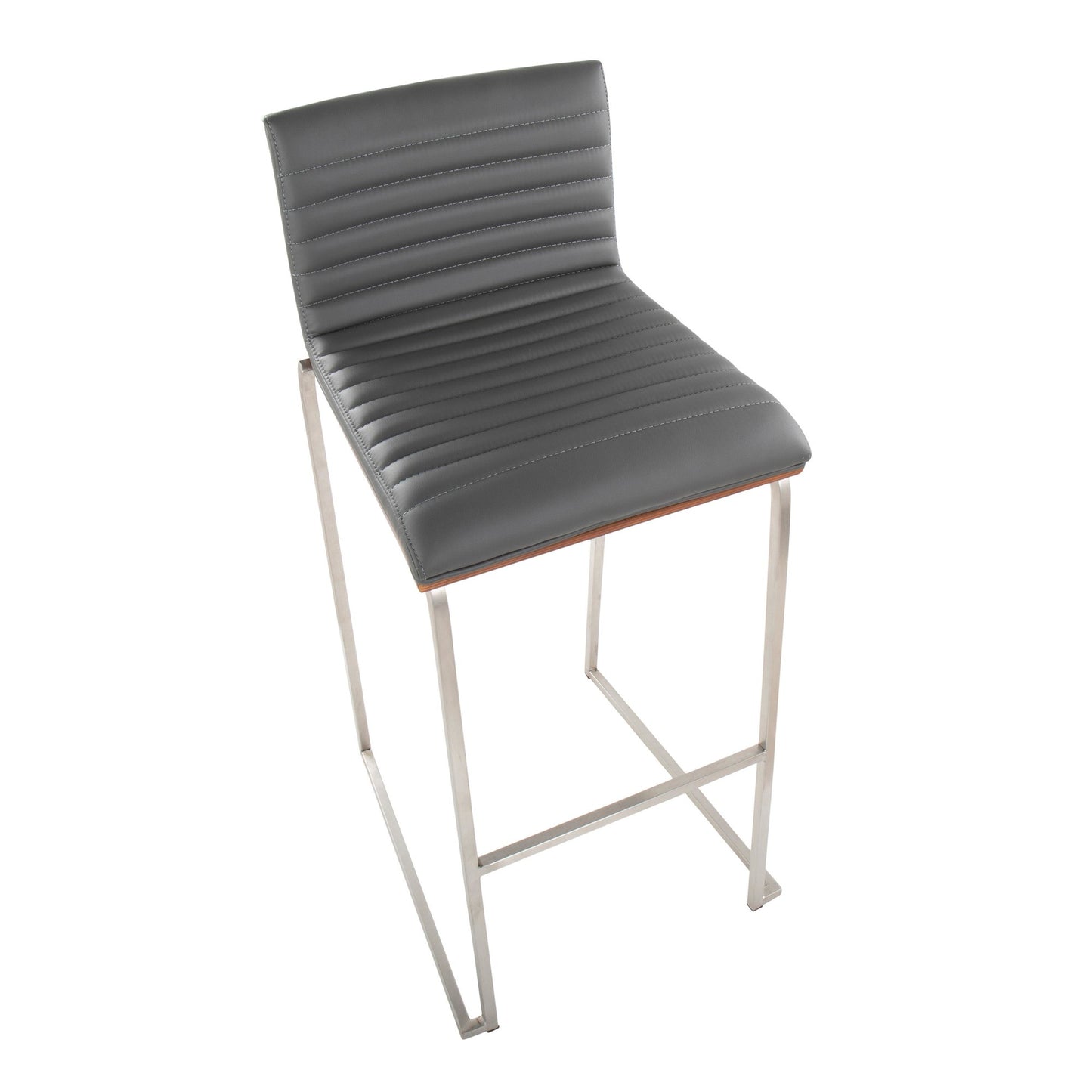 Mason Mara 30" Fixed-Height Barstool - Set of 2 Gray By LumiSource | Bar Stools | Modishstore - 9