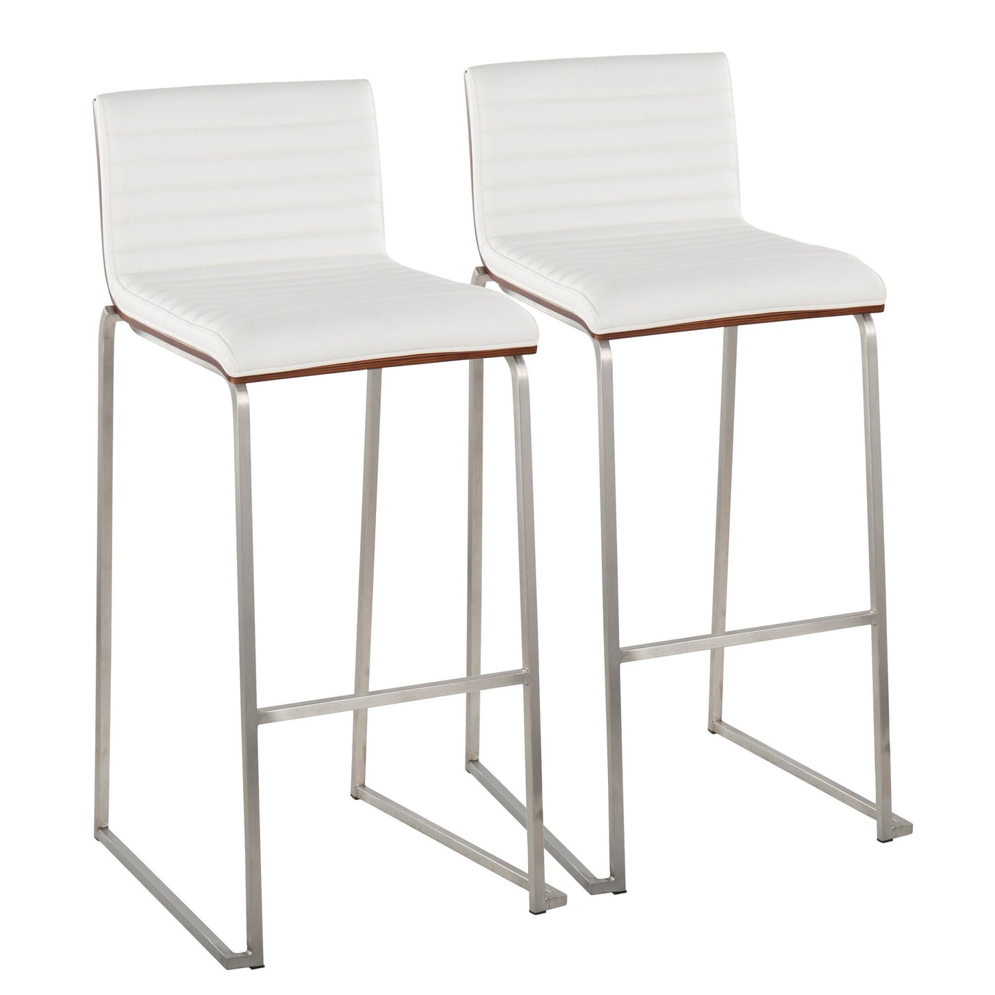 Mason Mara 30" Fixed-Height Barstool - Set of 2 Gray By LumiSource | Bar Stools | Modishstore - 12