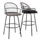 Riley Claire 30" Fixed-Height Barstool with Arms - Set of 2 Walnut Black By LumiSource | Bar Stools | Modishstore - 8