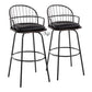 Riley Claire 30" Fixed-Height Barstool with Arms - Set of 2 Walnut Black By LumiSource | Bar Stools | Modishstore - 3