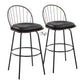 Riley Claire 30" Fixed-Height Barstool with Arms - Set of 2 Walnut Black By LumiSource | Bar Stools | Modishstore - 20