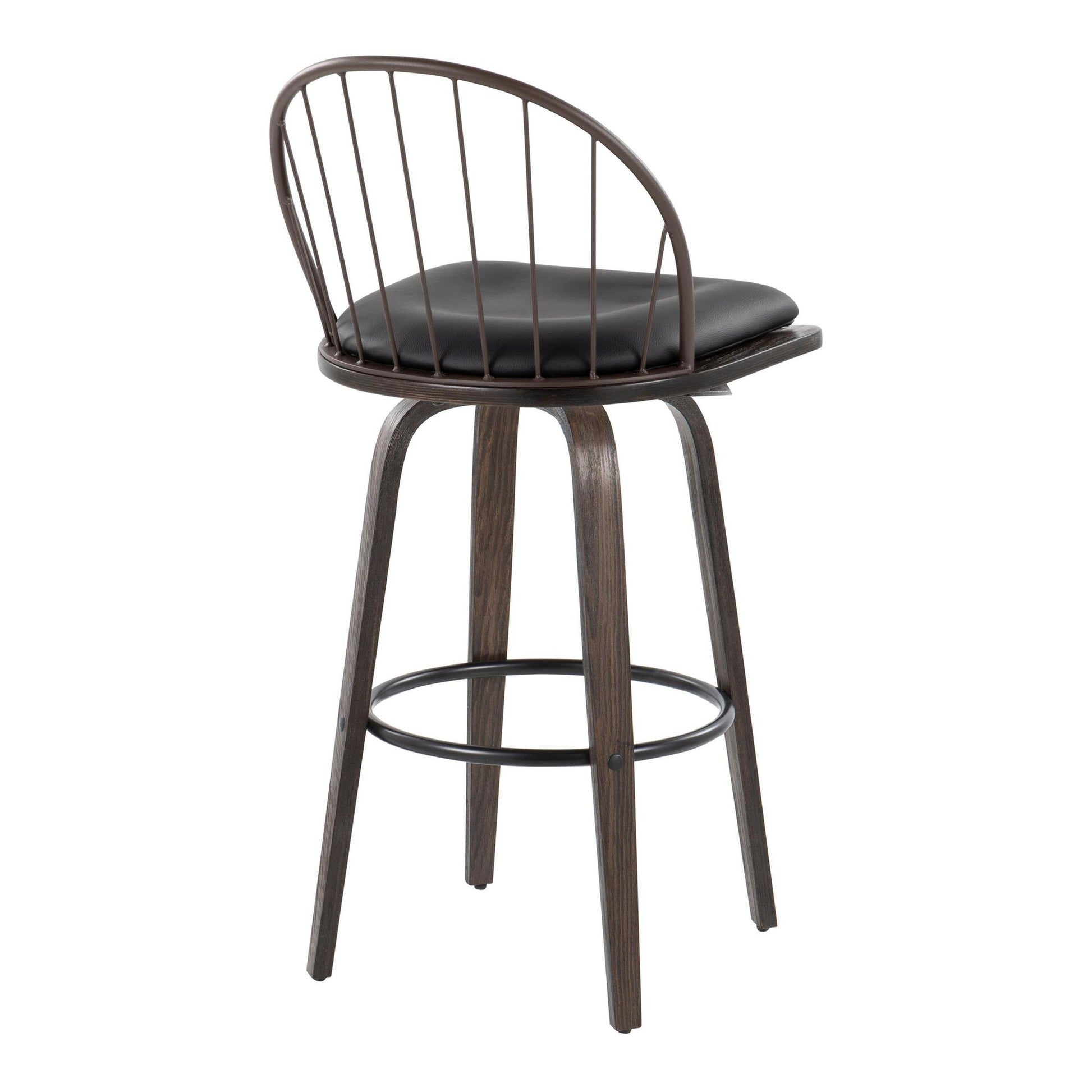 Riley 30" Fixed-Height Barstool - Set of 2 Brown By LumiSource | Bar Stools | Modishstore - 6
