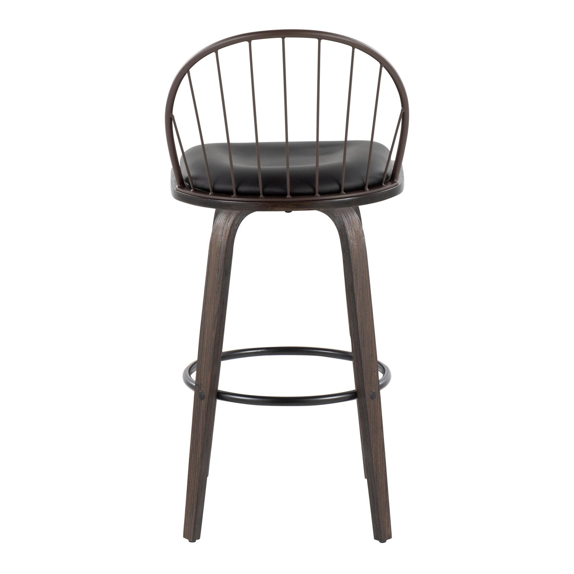 Riley 30" Fixed-Height Barstool - Set of 2 Brown By LumiSource | Bar Stools | Modishstore - 7