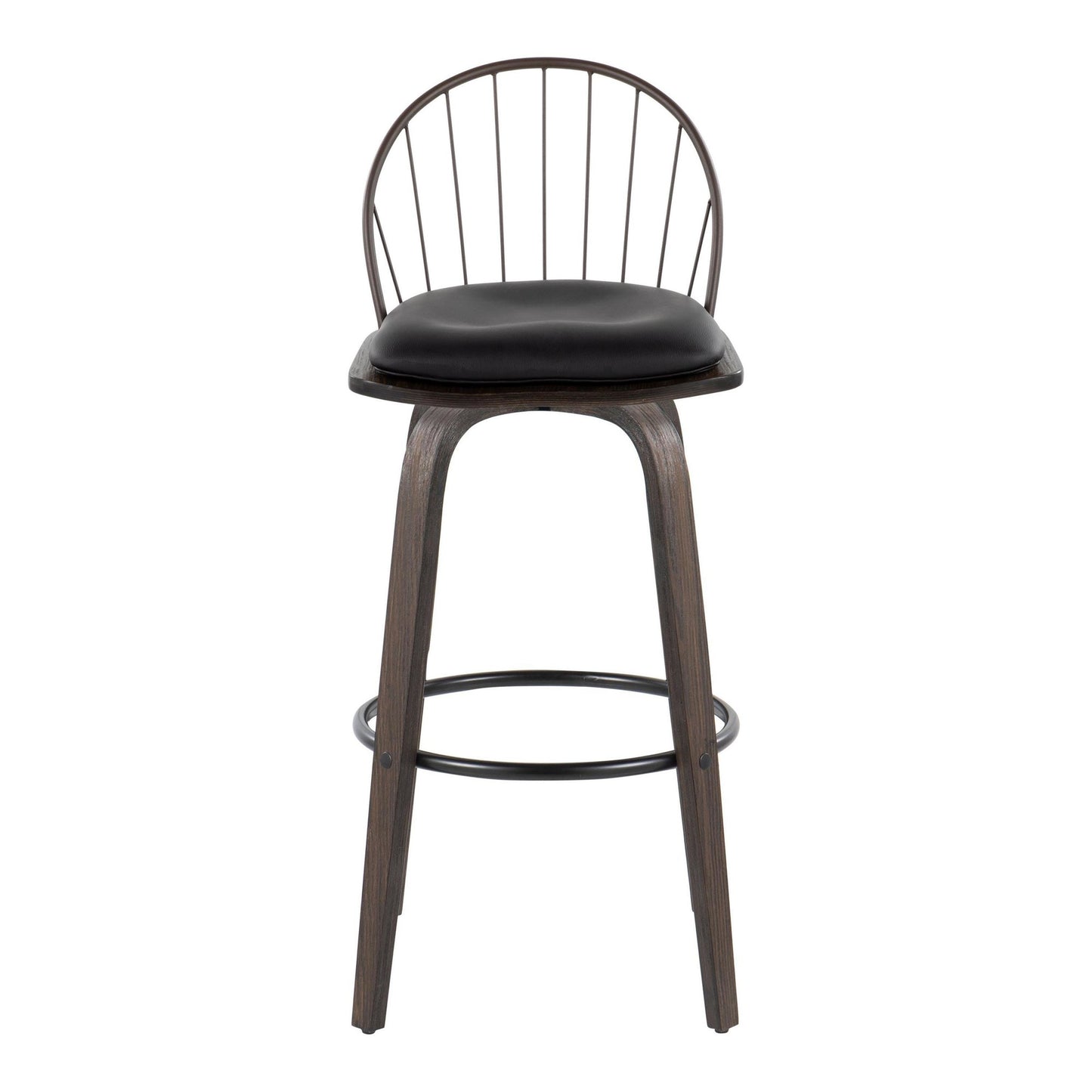 Riley 30" Fixed-Height Barstool - Set of 2 Brown By LumiSource | Bar Stools | Modishstore - 8