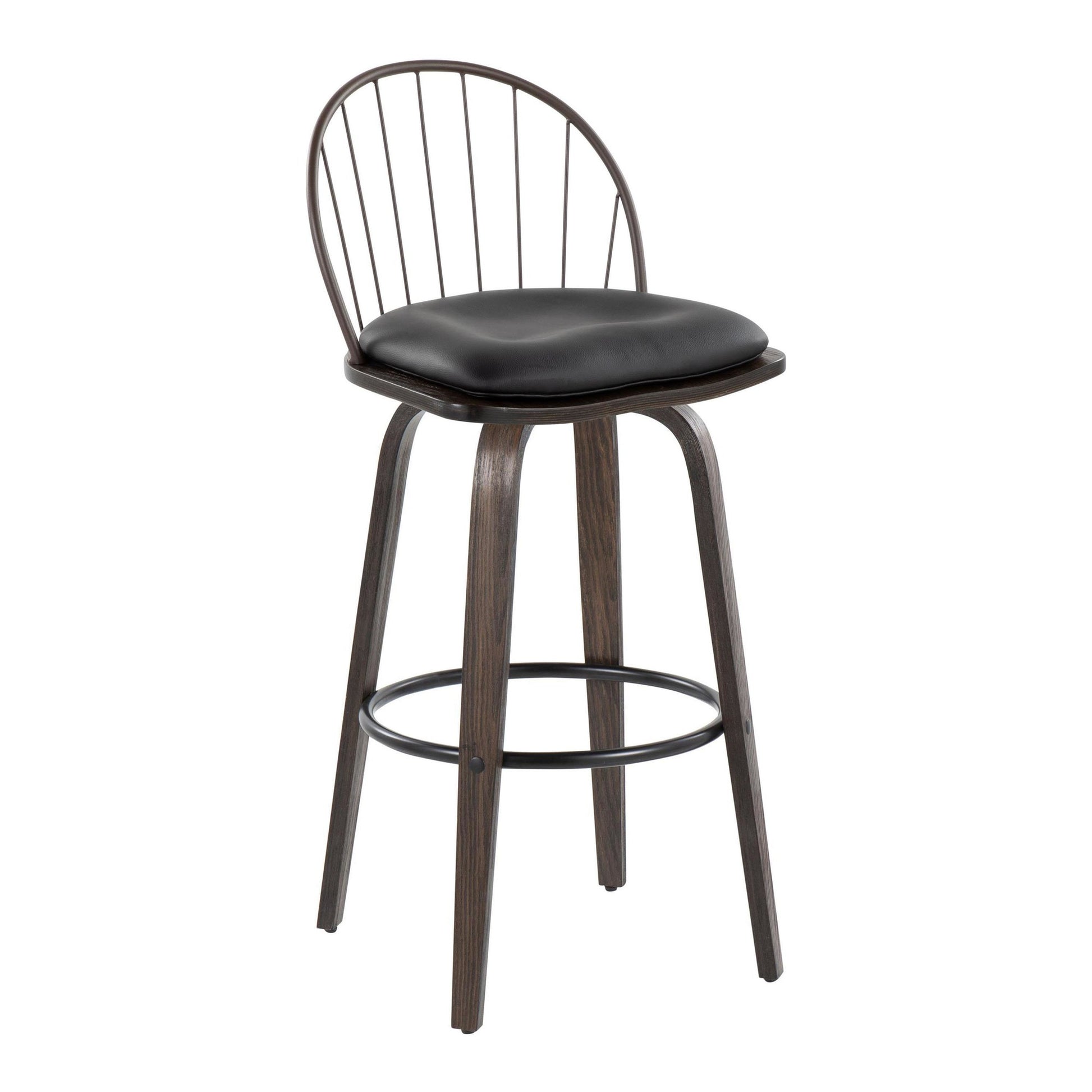 Riley 30" Fixed-Height Barstool - Set of 2 Brown By LumiSource | Bar Stools | Modishstore - 4