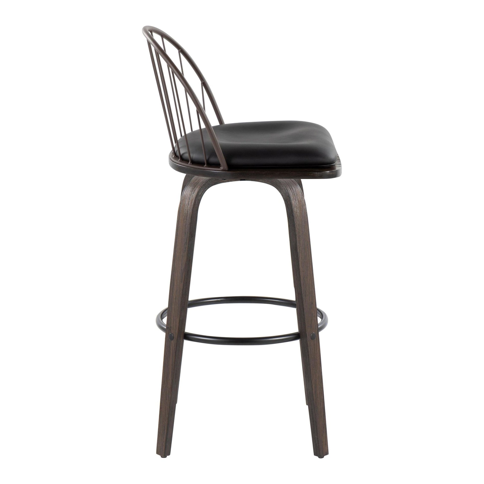 Riley 30" Fixed-Height Barstool - Set of 2 Brown By LumiSource | Bar Stools | Modishstore - 5