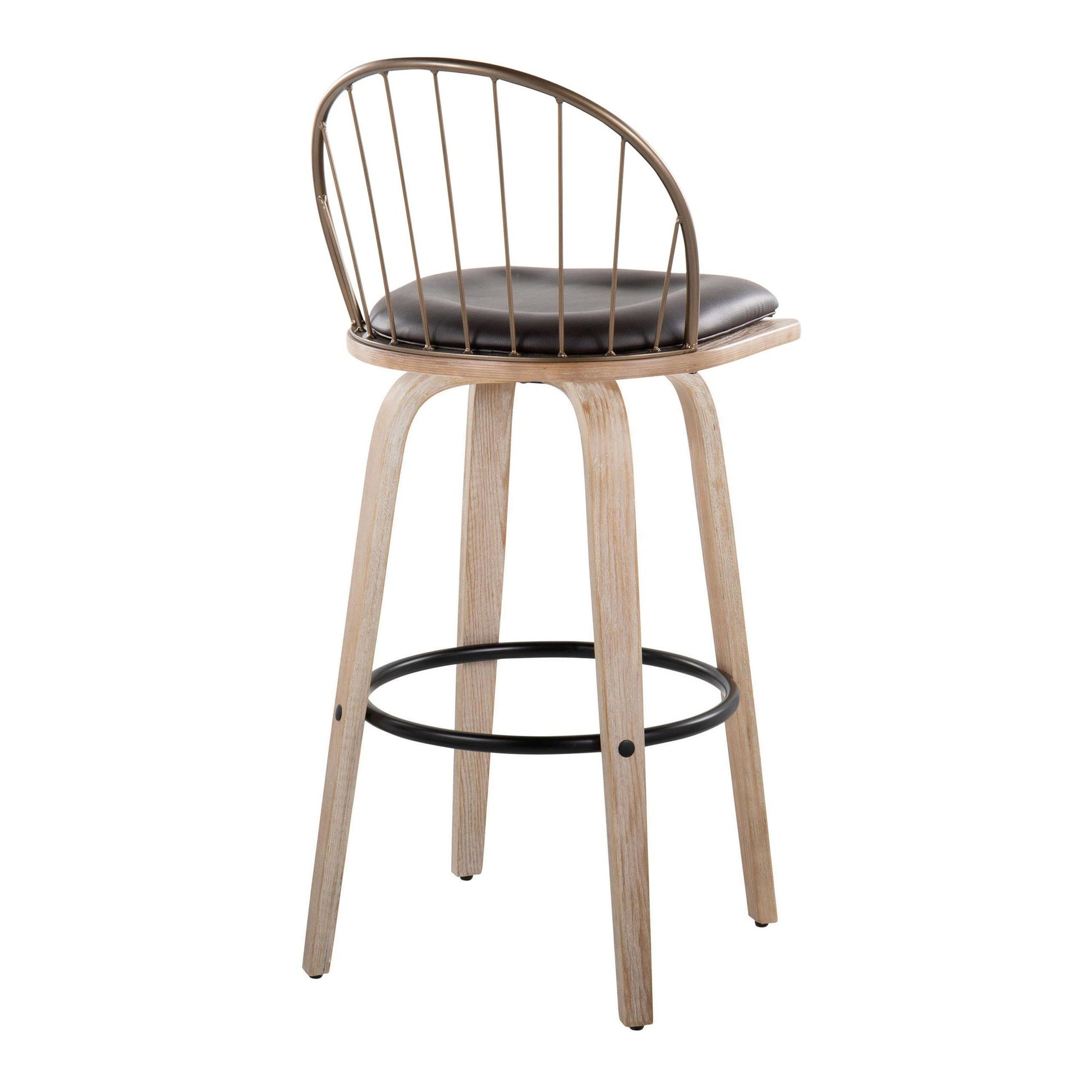 Riley 30" Fixed-Height Barstool - Set of 2 Brown By LumiSource | Bar Stools | Modishstore - 17