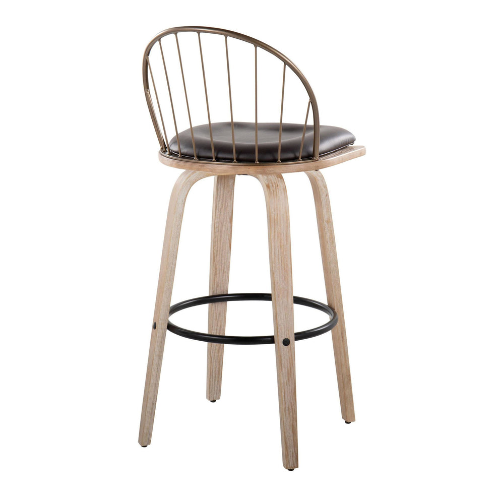 Riley 30" Fixed-Height Barstool - Set of 2 Brown By LumiSource | Bar Stools | Modishstore - 17