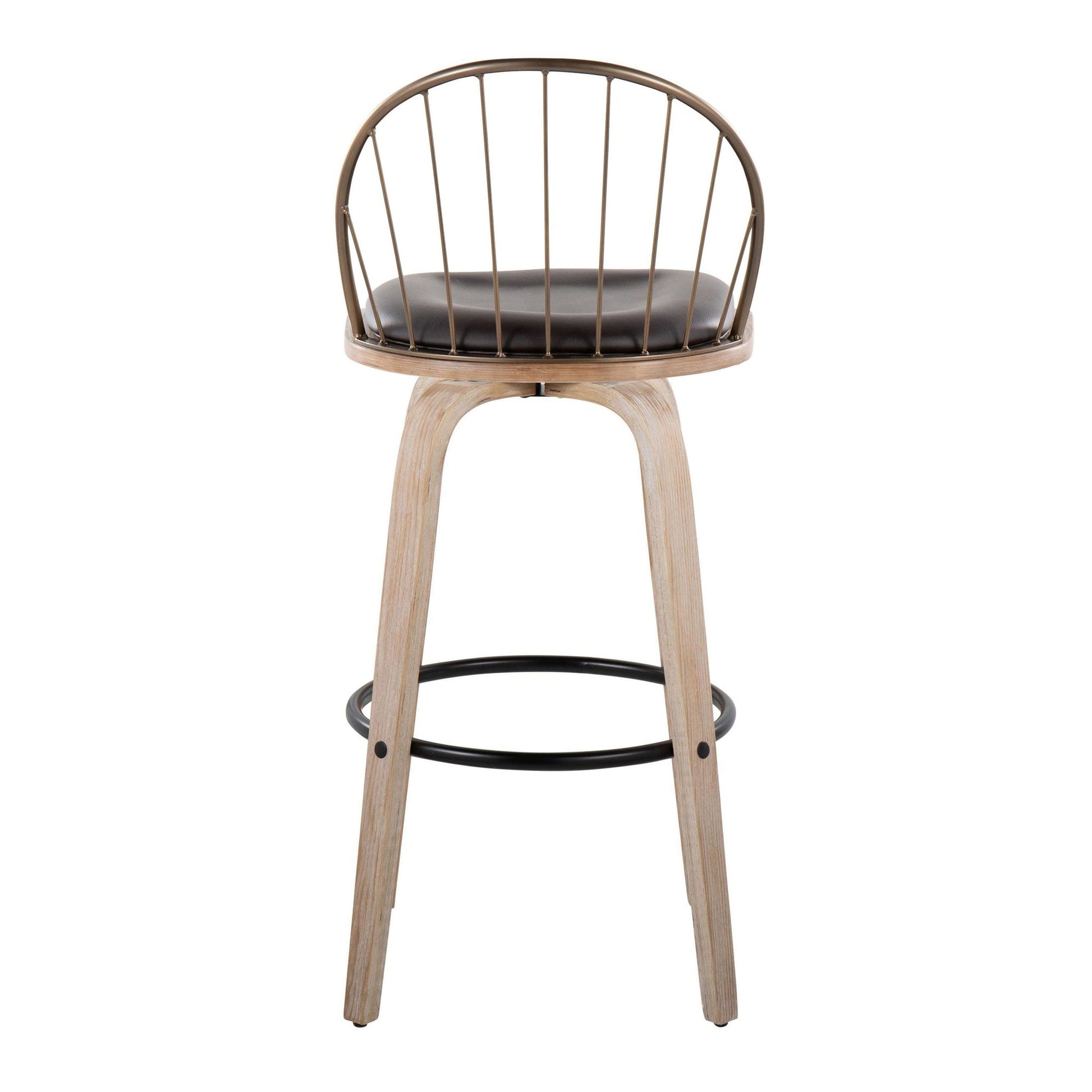 Riley 30" Fixed-Height Barstool - Set of 2 Brown By LumiSource | Bar Stools | Modishstore - 18