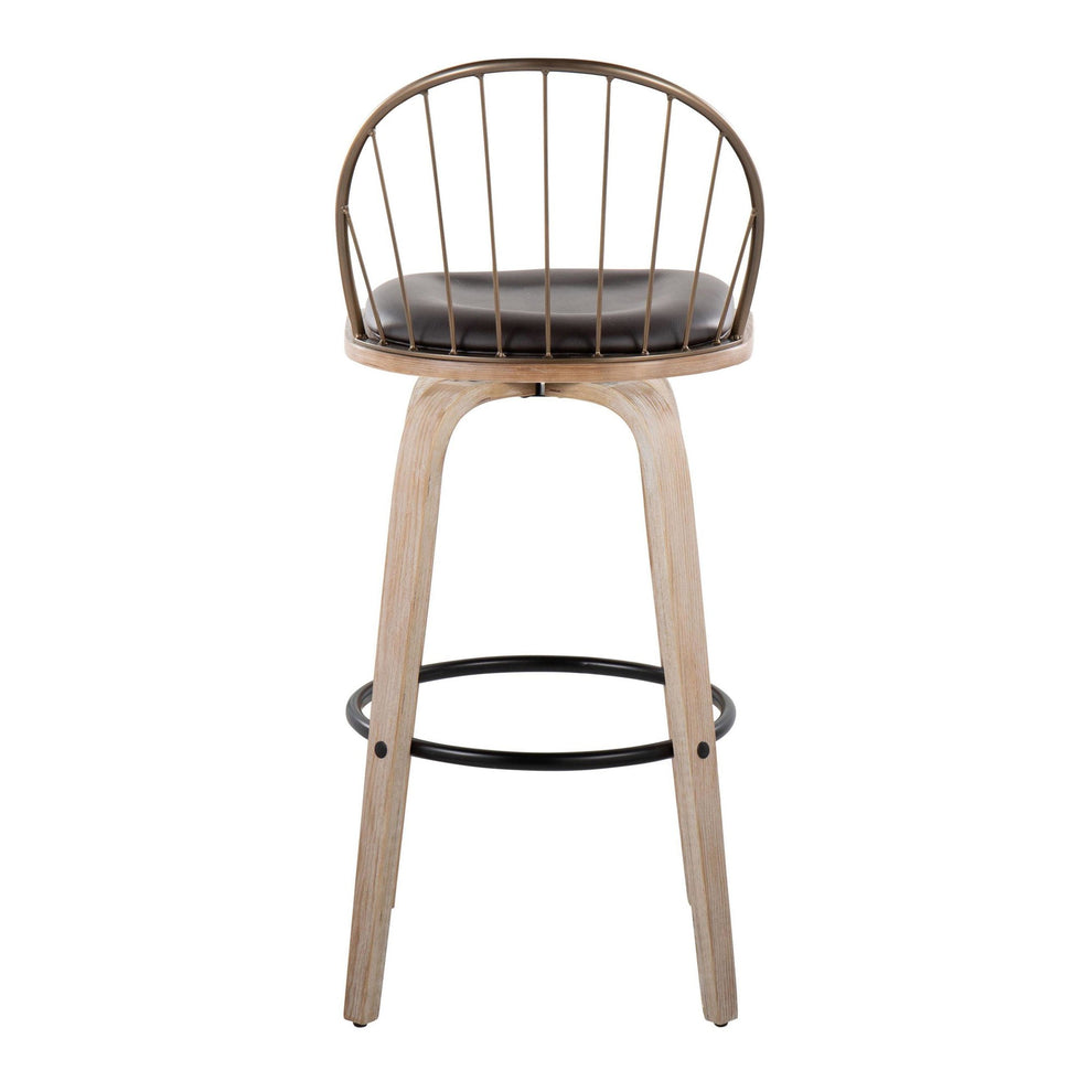 Riley 30" Fixed-Height Barstool - Set of 2 Brown By LumiSource | Bar Stools | Modishstore - 18