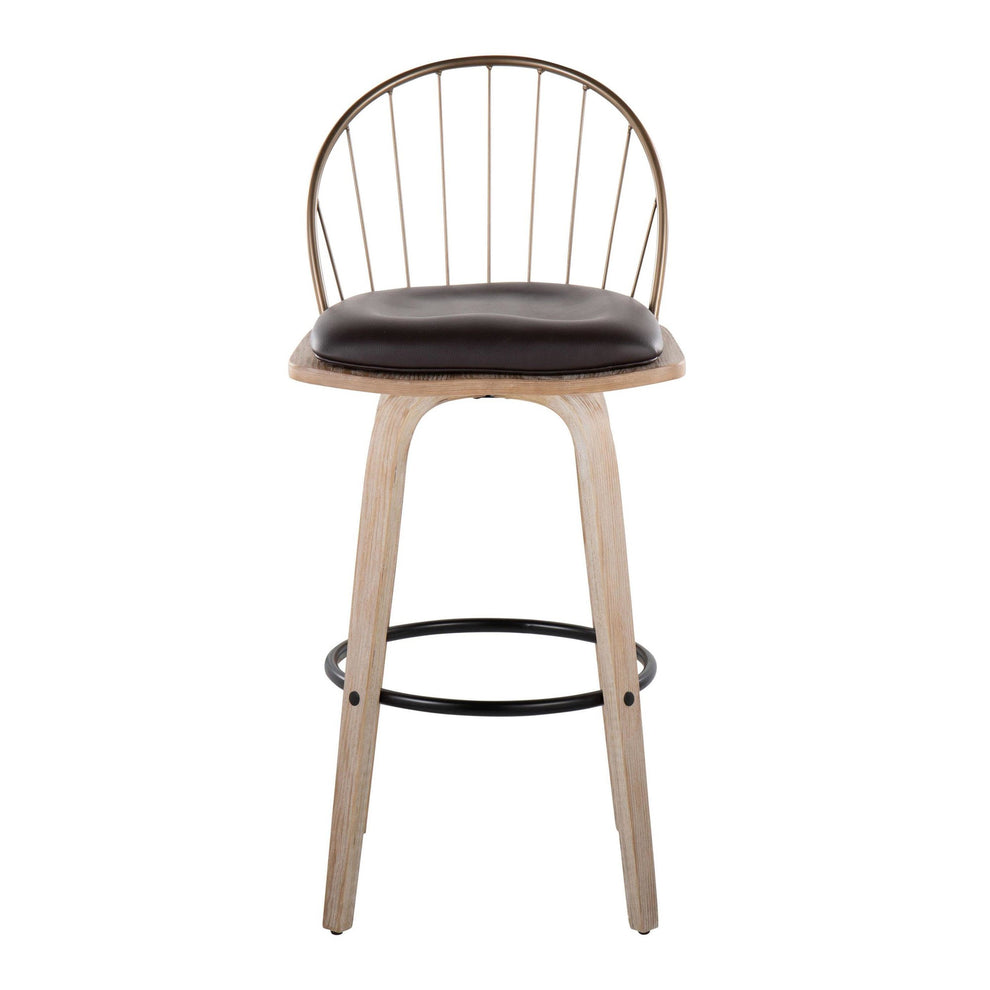 Riley 30" Fixed-Height Barstool - Set of 2 Brown By LumiSource | Bar Stools | Modishstore - 19