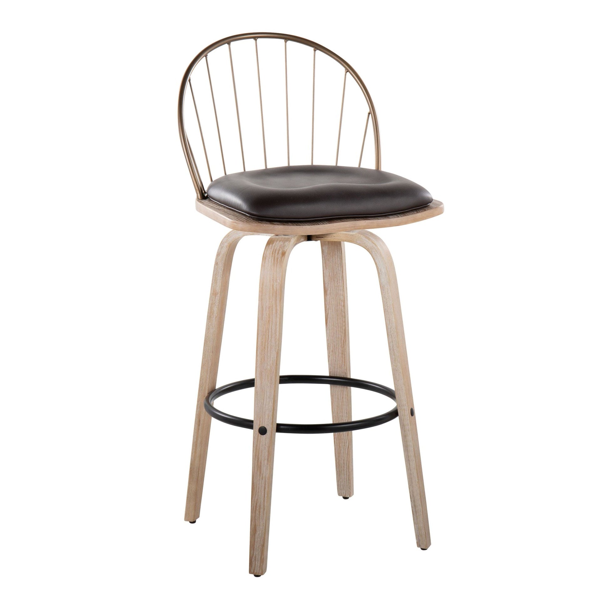 Riley 30" Fixed-Height Barstool - Set of 2 Brown By LumiSource | Bar Stools | Modishstore - 15