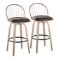 Riley 30" Fixed-Height Barstool - Set of 2 Brown By LumiSource | Bar Stools | Modishstore - 13