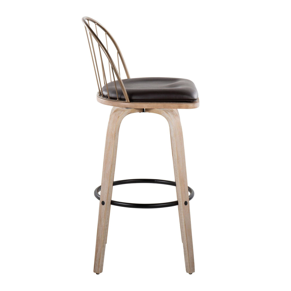 Riley 30" Fixed-Height Barstool - Set of 2 Brown By LumiSource | Bar Stools | Modishstore - 16