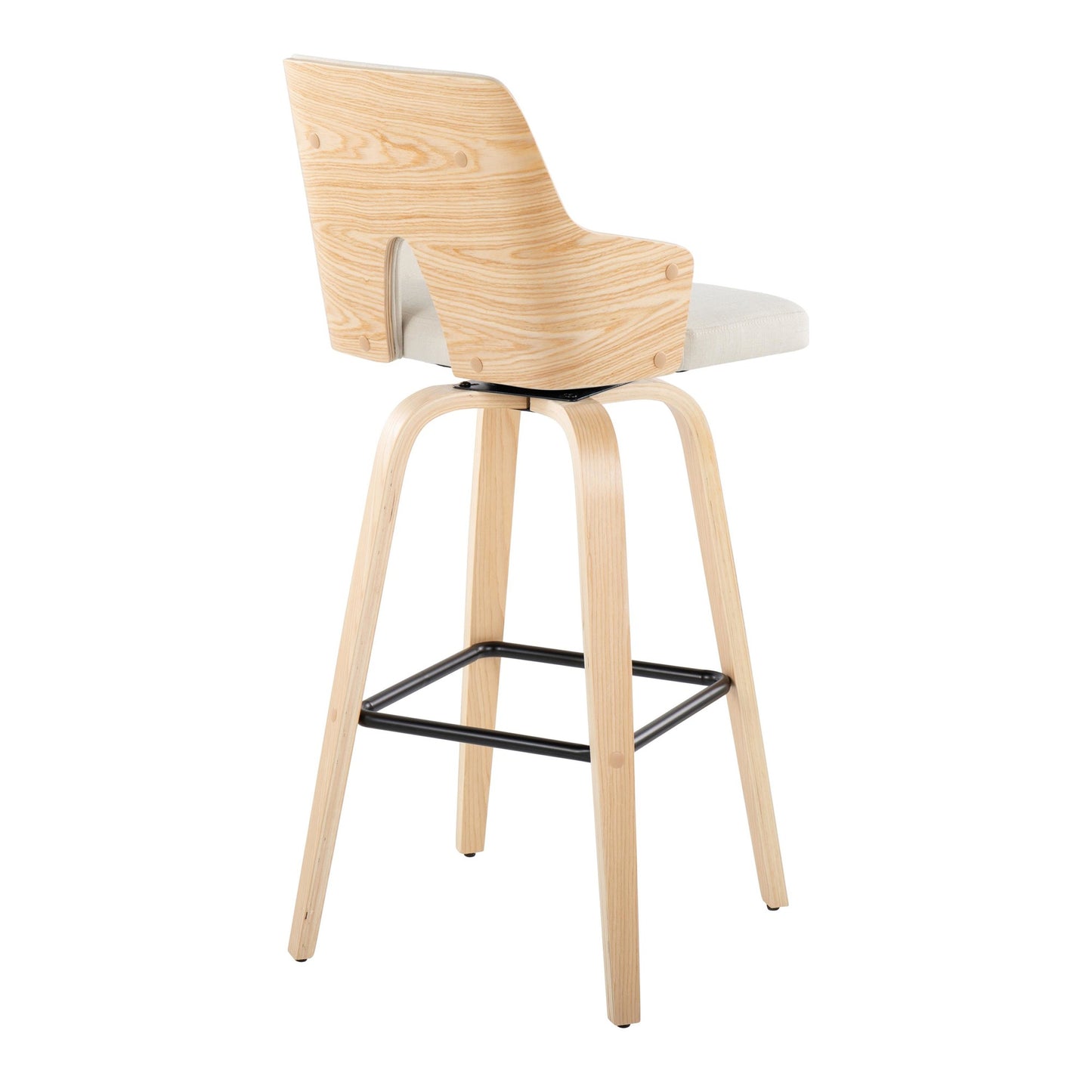 Stella 30" Fixed-Height Barstool - Set of 2 Cream By LumiSource | Bar Stools | Modishstore - 6
