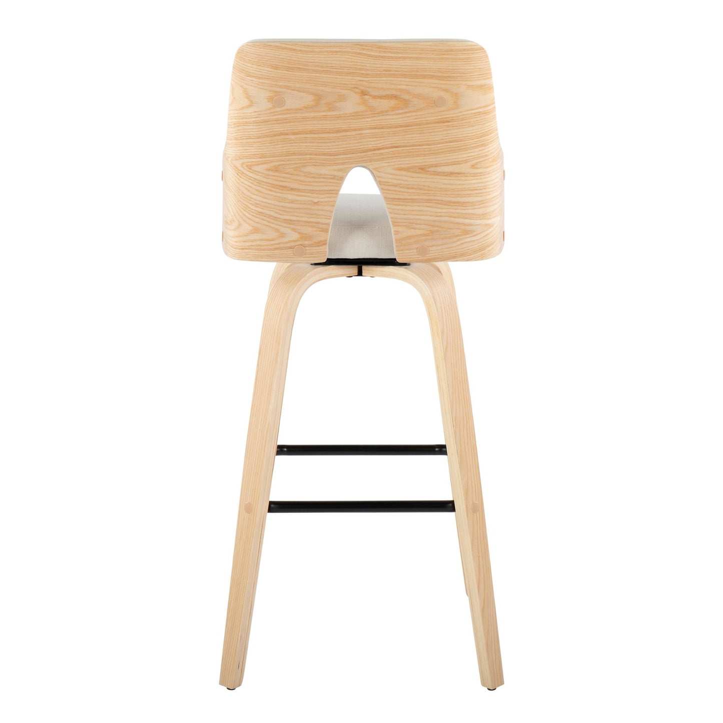 Stella 30" Fixed-Height Barstool - Set of 2 Cream By LumiSource | Bar Stools | Modishstore - 7