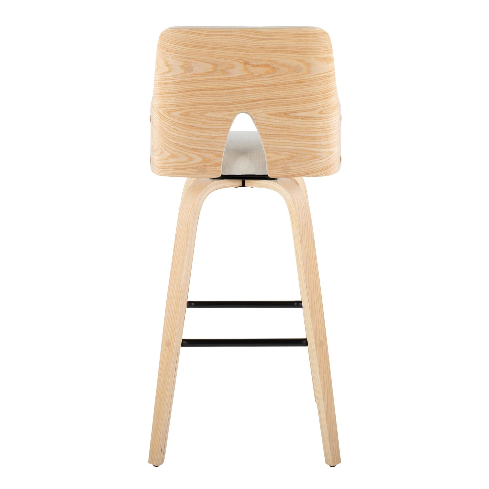 Stella 30" Fixed-Height Barstool - Set of 2 Cream By LumiSource | Bar Stools | Modishstore - 7