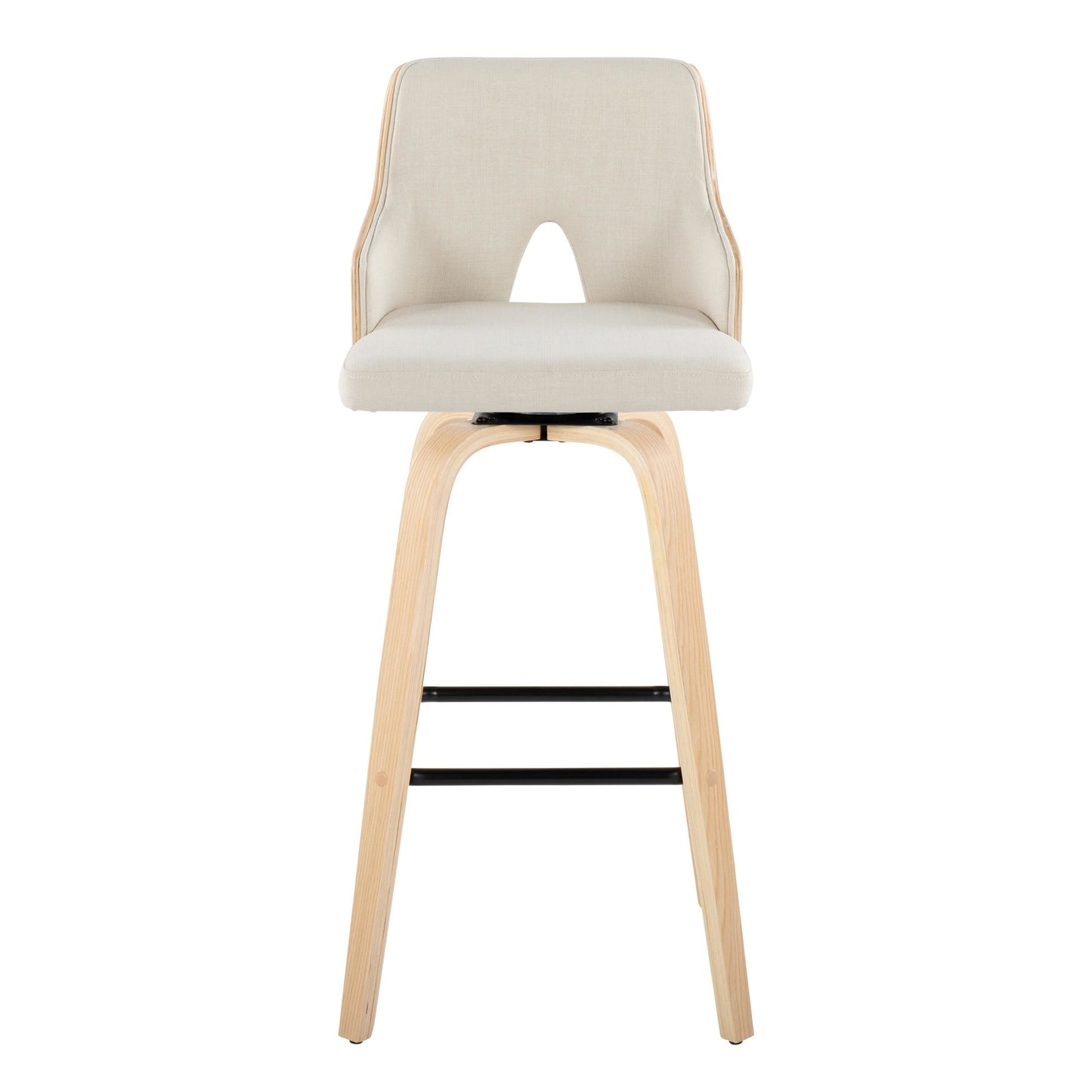 Stella 30" Fixed-Height Barstool - Set of 2 Cream By LumiSource | Bar Stools | Modishstore - 8
