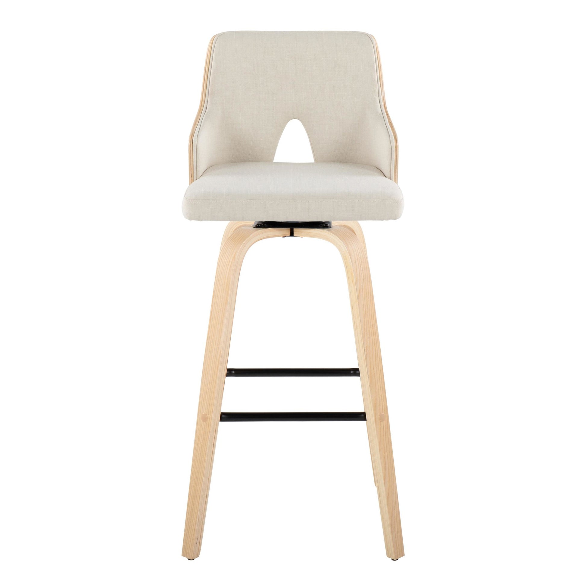 Stella 30" Fixed-Height Barstool - Set of 2 Cream By LumiSource | Bar Stools | Modishstore - 8