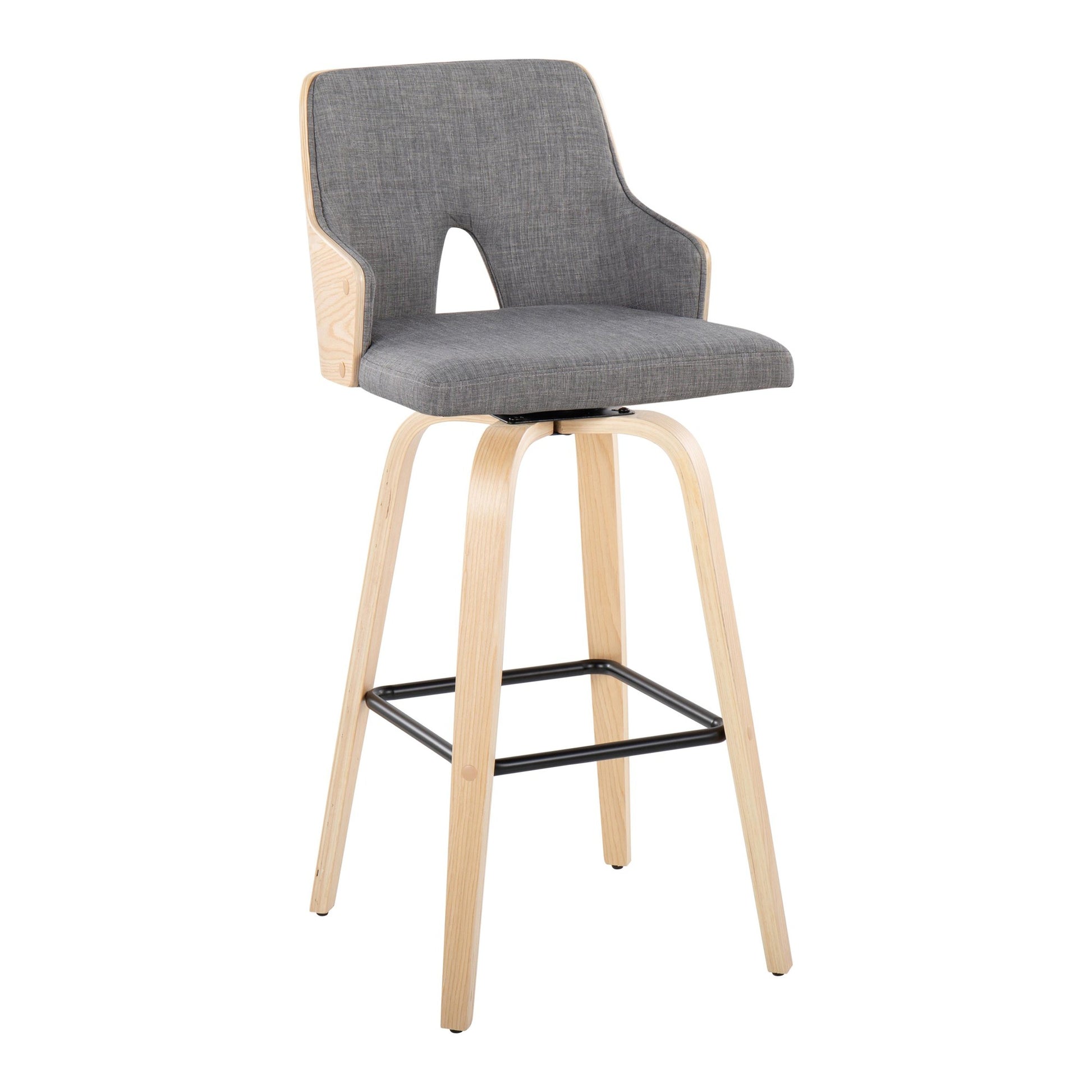 Stella 30" Fixed-Height Barstool - Set of 2 Cream By LumiSource | Bar Stools | Modishstore - 12