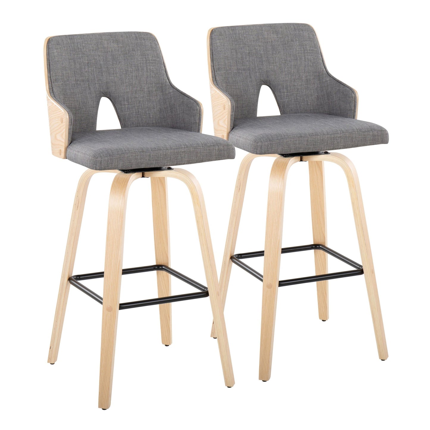 Stella 30" Fixed-Height Barstool - Set of 2 Cream By LumiSource | Bar Stools | Modishstore - 11