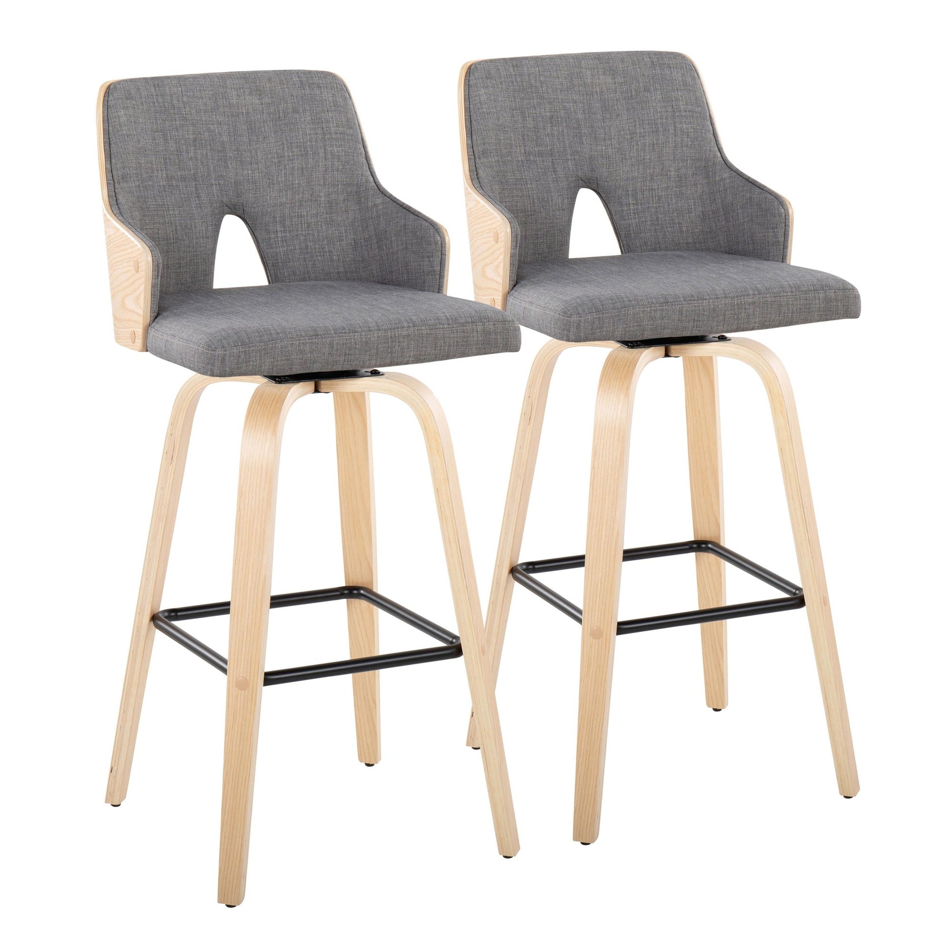 Stella 30" Fixed-Height Barstool - Set of 2 Cream By LumiSource | Bar Stools | Modishstore - 11