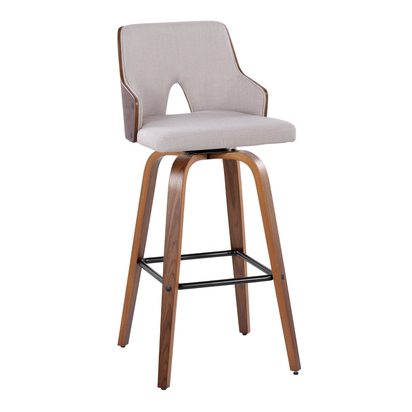 Stella 30" Fixed-Height Barstool - Set of 2 Cream By LumiSource | Bar Stools | Modishstore - 20