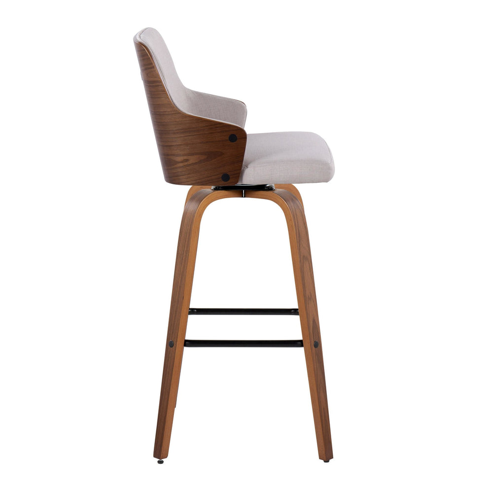 Stella 30" Fixed-Height Barstool - Set of 2 Cream By LumiSource | Bar Stools | Modishstore - 21