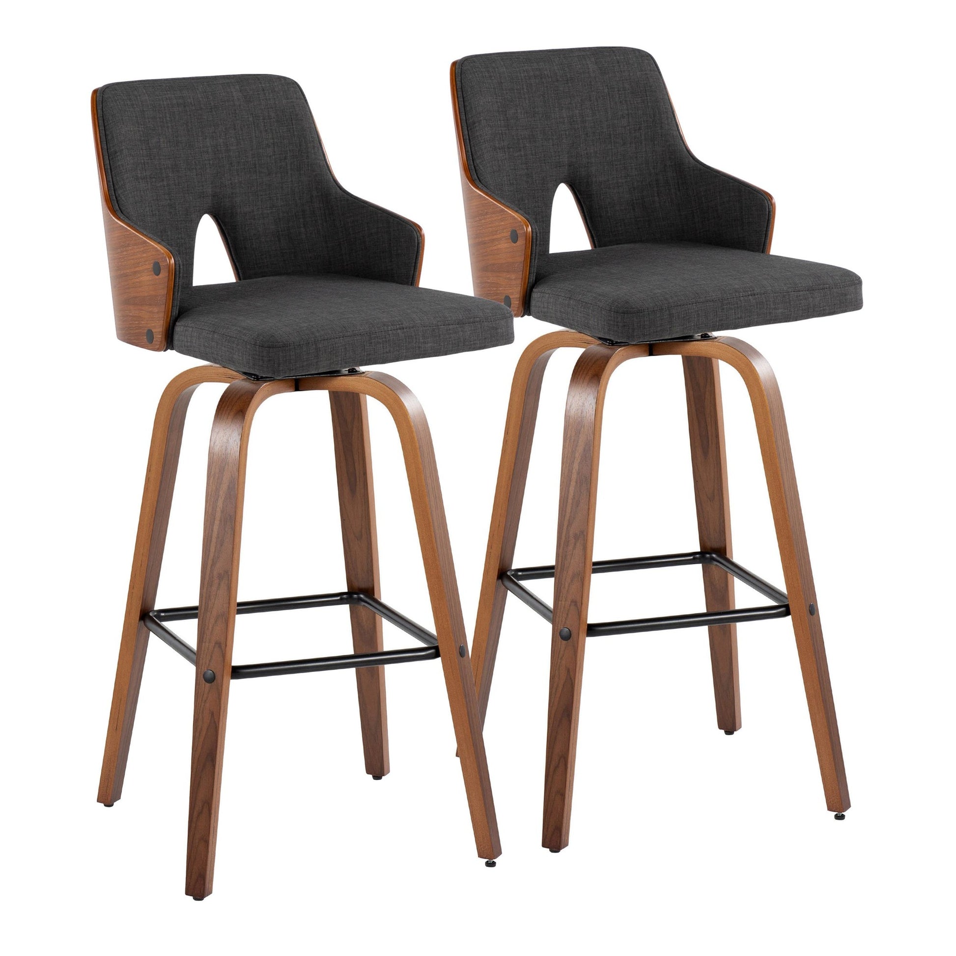 Stella 30" Fixed-Height Barstool - Set of 2 Cream By LumiSource | Bar Stools | Modishstore - 27