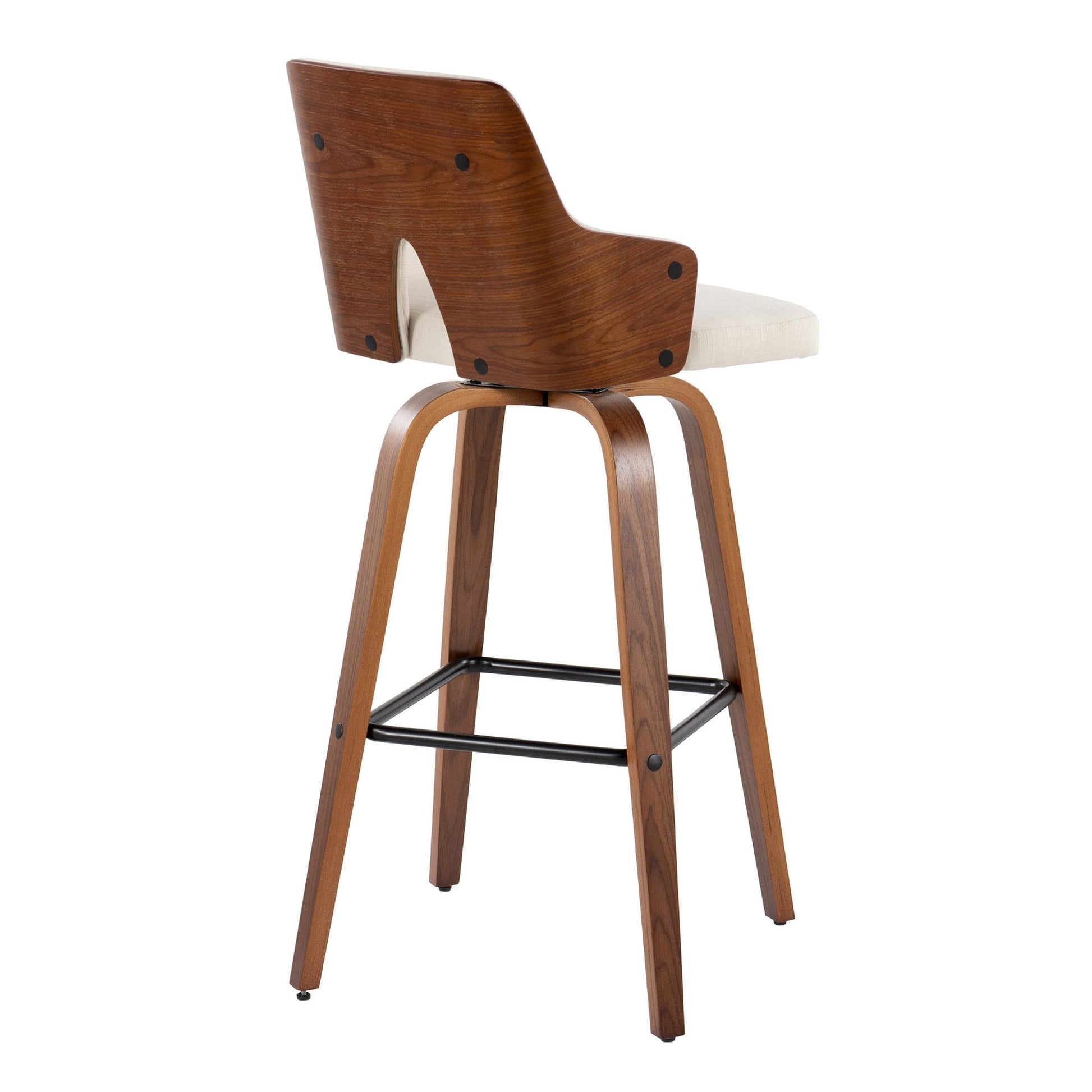 Stella 30" Fixed-Height Barstool - Set of 2 Cream By LumiSource | Bar Stools | Modishstore - 38