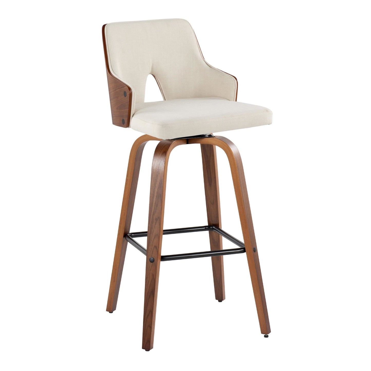 Stella 30" Fixed-Height Barstool - Set of 2 Cream By LumiSource | Bar Stools | Modishstore - 36