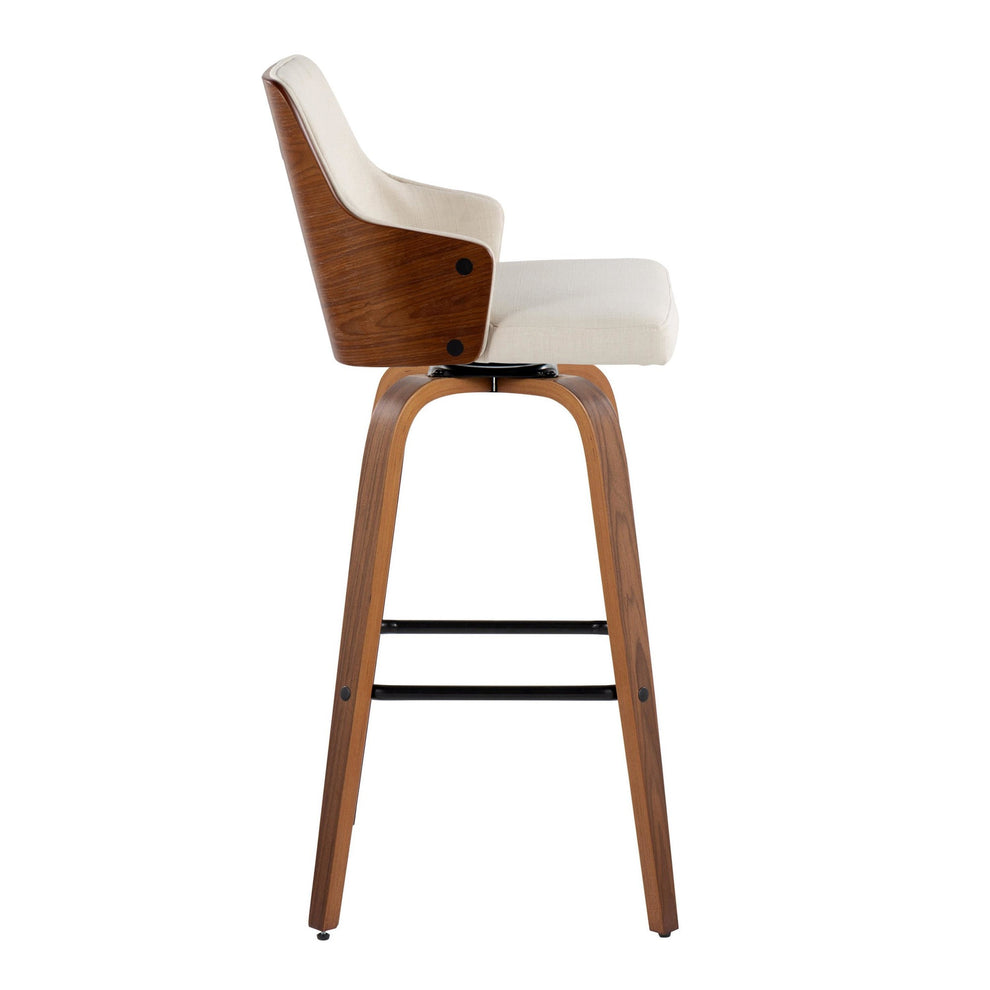 Stella 30" Fixed-Height Barstool - Set of 2 Cream By LumiSource | Bar Stools | Modishstore - 37
