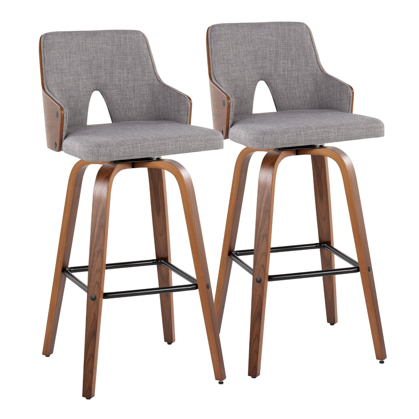 Stella 30" Fixed-Height Barstool - Set of 2 Cream By LumiSource | Bar Stools | Modishstore - 43