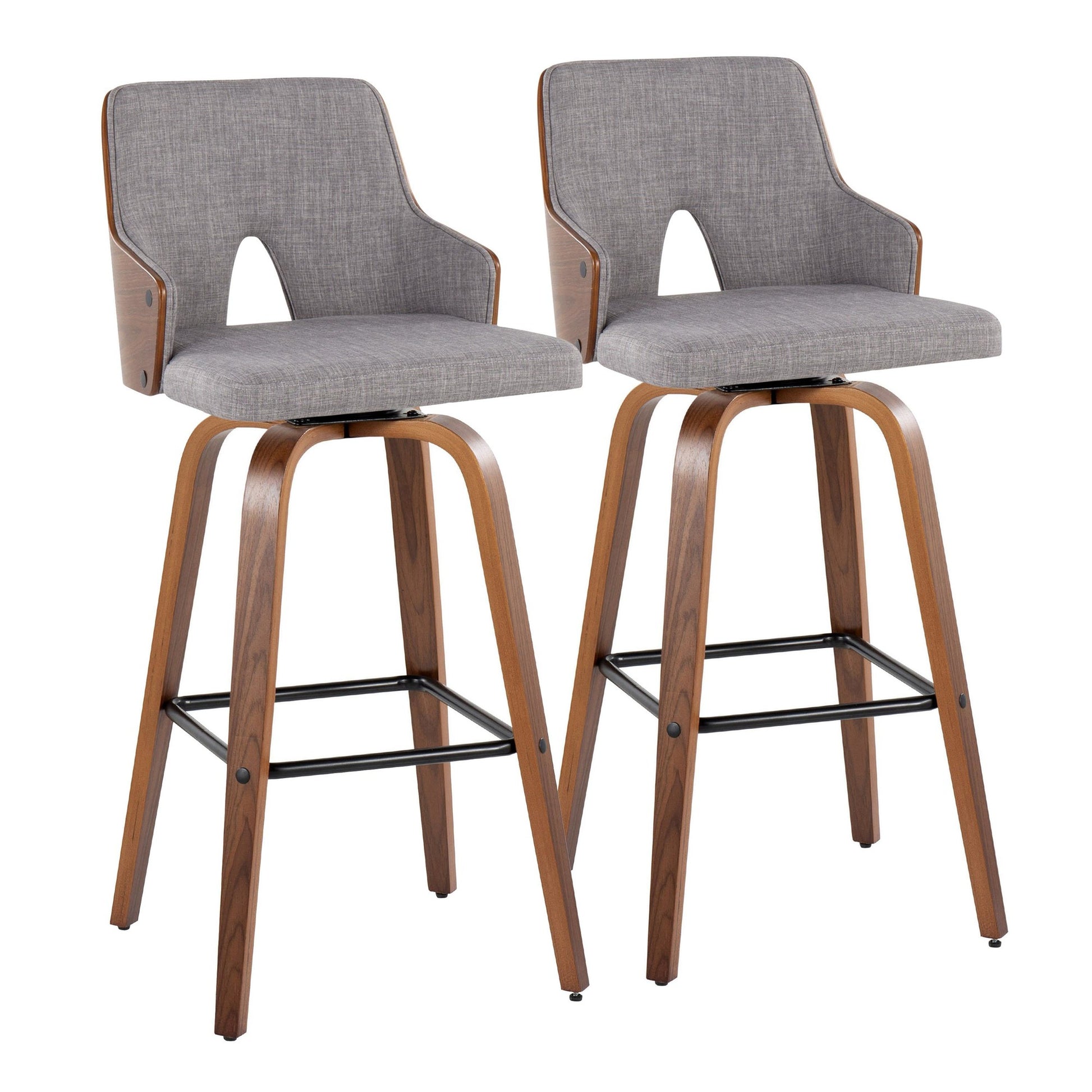 Stella 30" Fixed-Height Barstool - Set of 2 Cream By LumiSource | Bar Stools | Modishstore - 43
