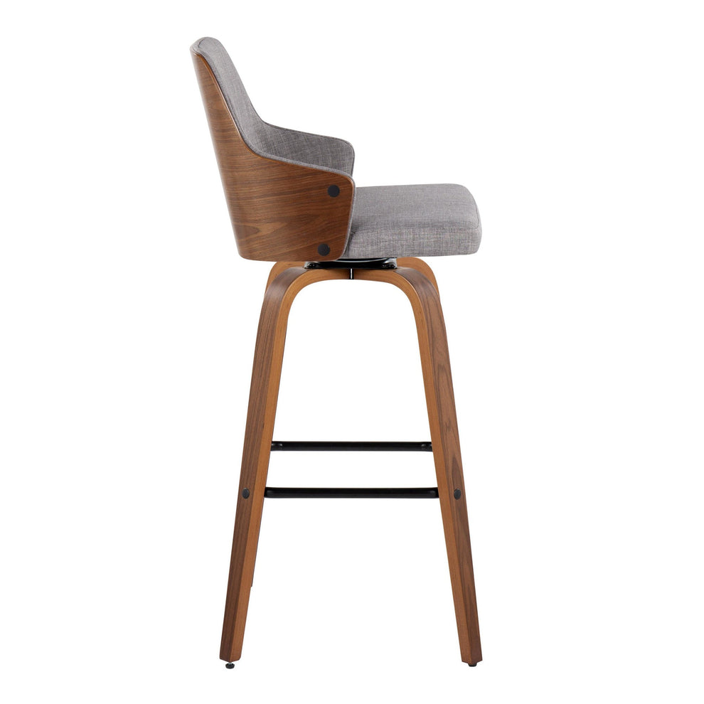 Stella 30" Fixed-Height Barstool - Set of 2 Cream By LumiSource | Bar Stools | Modishstore - 45