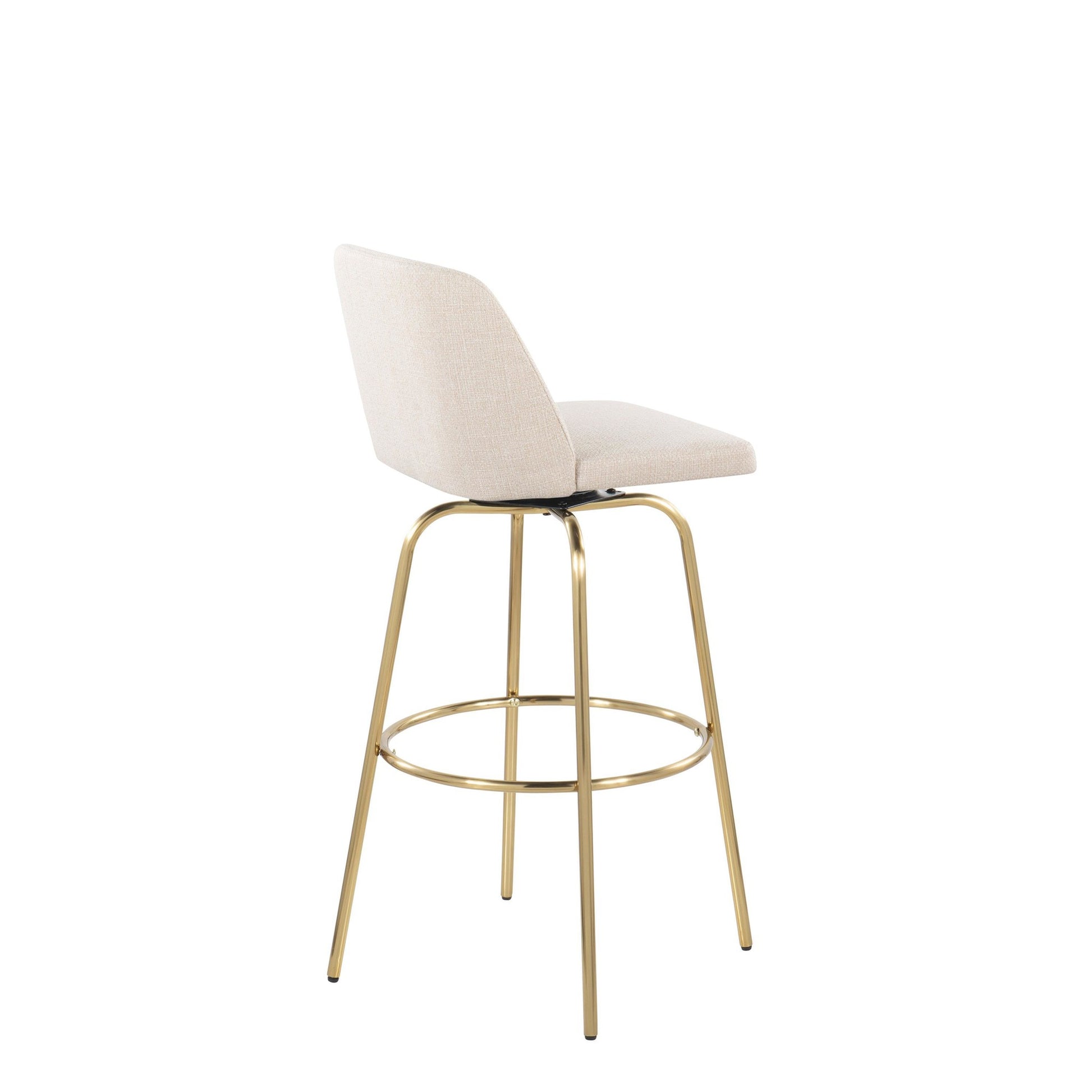 Toriano 30" Fixed Height Barstool - Set of 2 Cream Gold By LumiSource | Bar Stools | Modishstore - 4