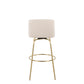 Toriano 30" Fixed Height Barstool - Set of 2 Cream Gold By LumiSource | Bar Stools | Modishstore - 5