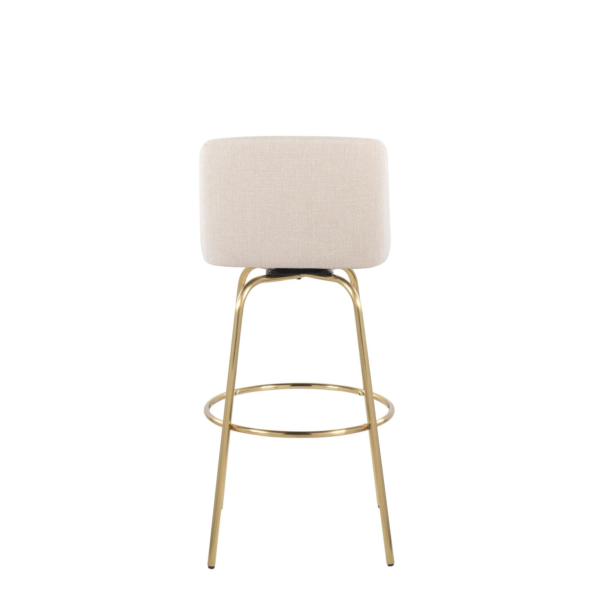 Toriano 30" Fixed Height Barstool - Set of 2 Cream Gold By LumiSource | Bar Stools | Modishstore - 5