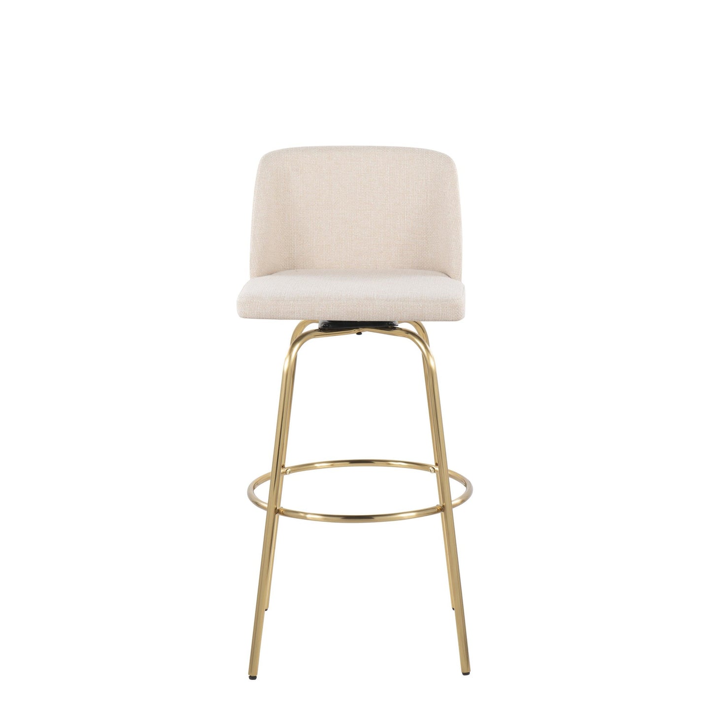 Toriano 30" Fixed Height Barstool - Set of 2 Cream Gold By LumiSource | Bar Stools | Modishstore - 6
