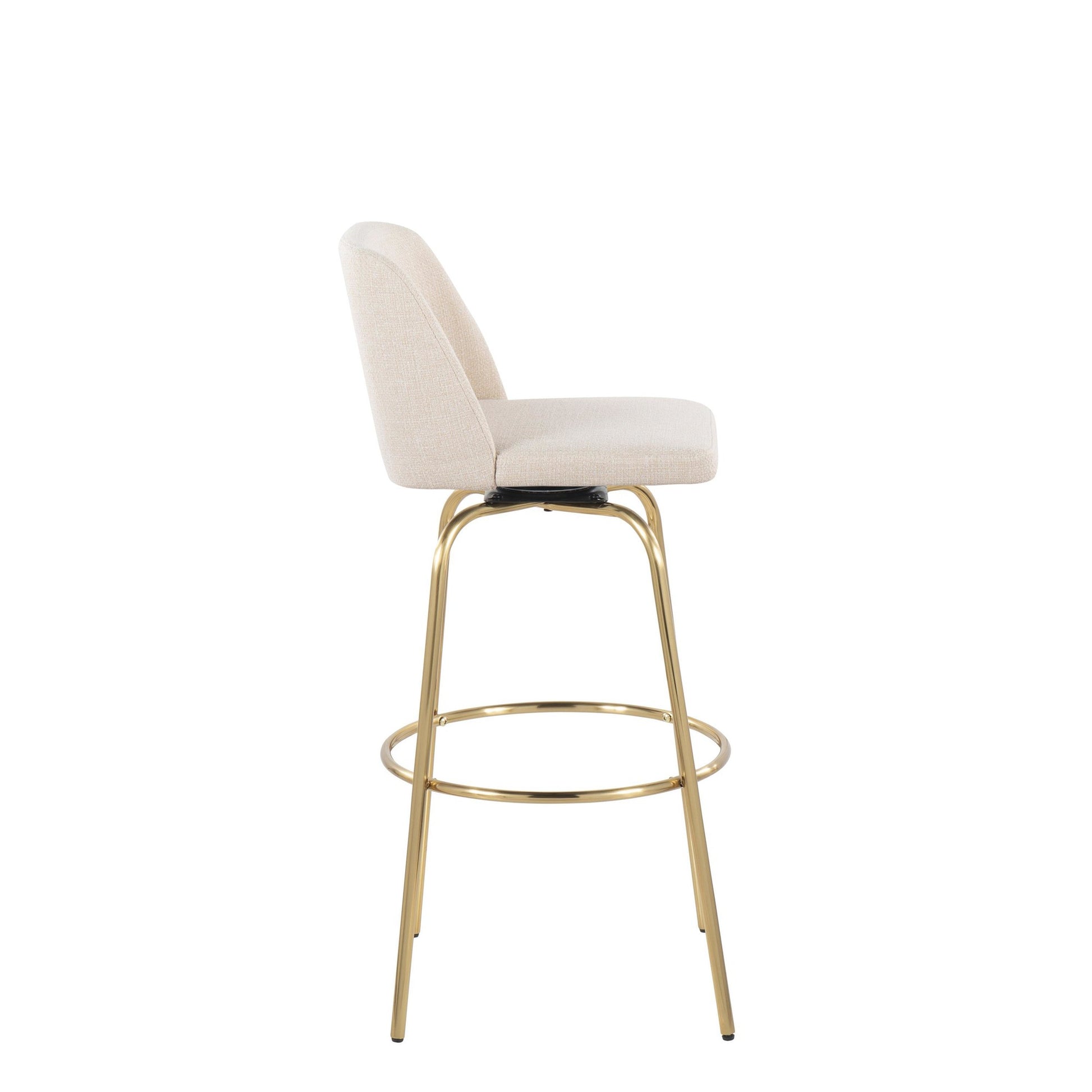 Toriano 30" Fixed Height Barstool - Set of 2 Cream Gold By LumiSource | Bar Stools | Modishstore - 3