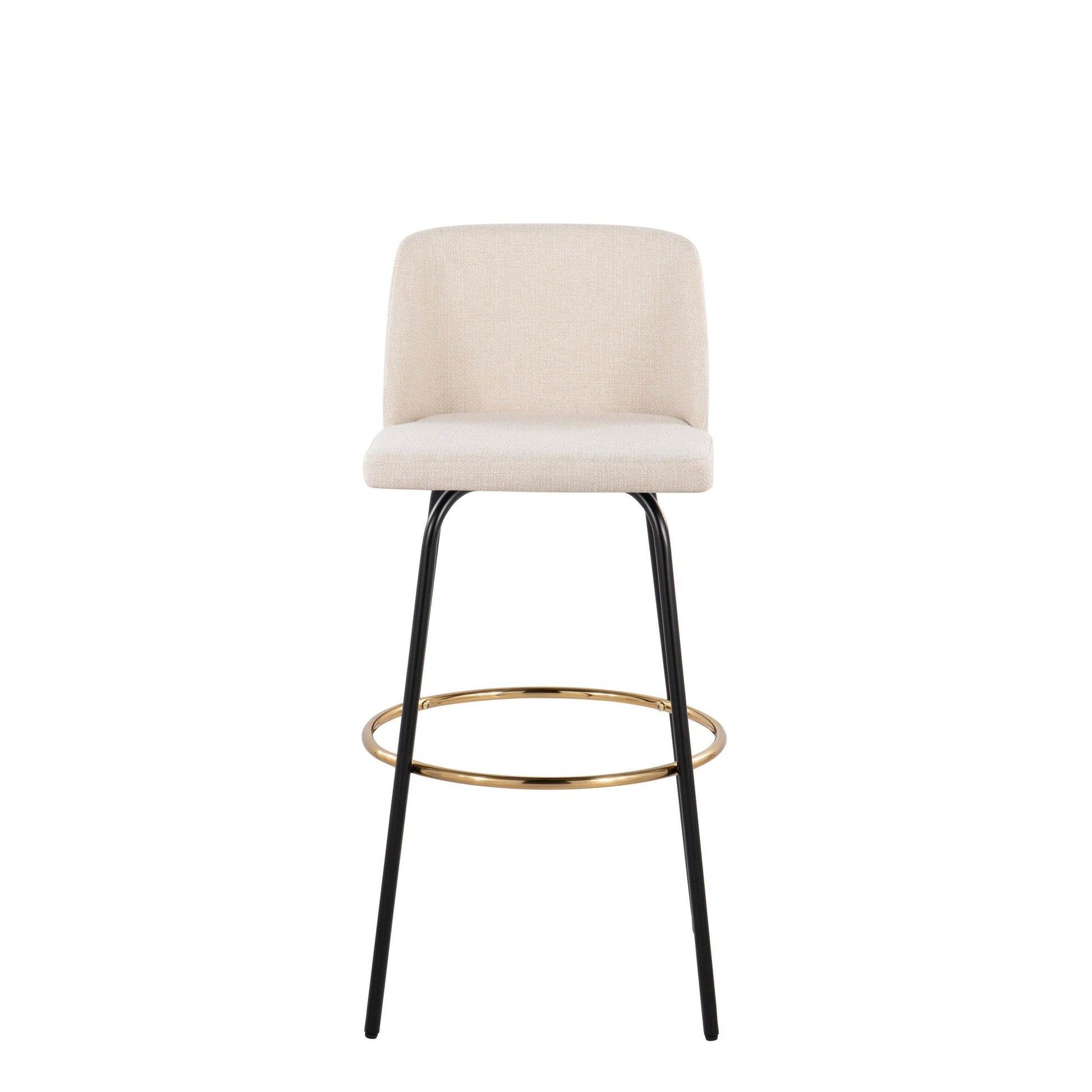 Toriano 30" Fixed Height Barstool - Set of 2 Cream Gold By LumiSource | Bar Stools | Modishstore - 12