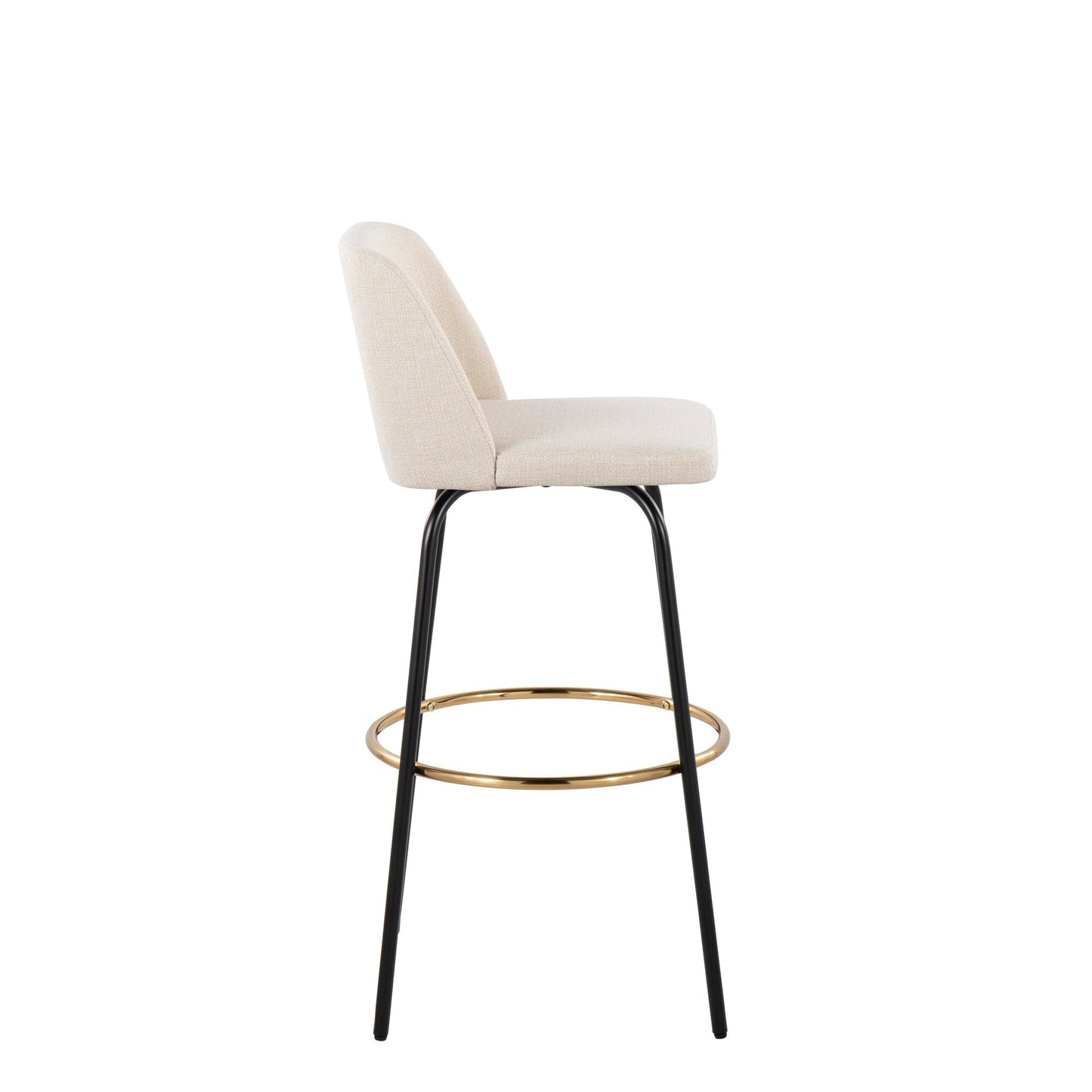Toriano 30" Fixed Height Barstool - Set of 2 Cream Gold By LumiSource | Bar Stools | Modishstore - 9