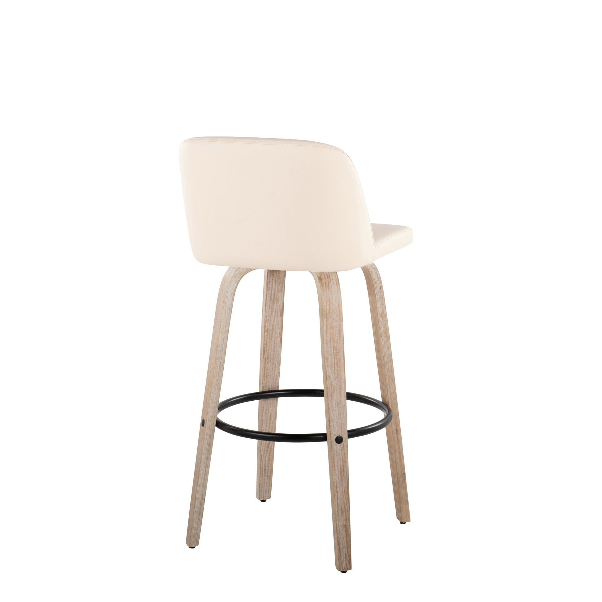 Toriano 30" Fixed Height Barstool - Set of 2 Cream By LumiSource | Bar Stools | Modishstore - 4