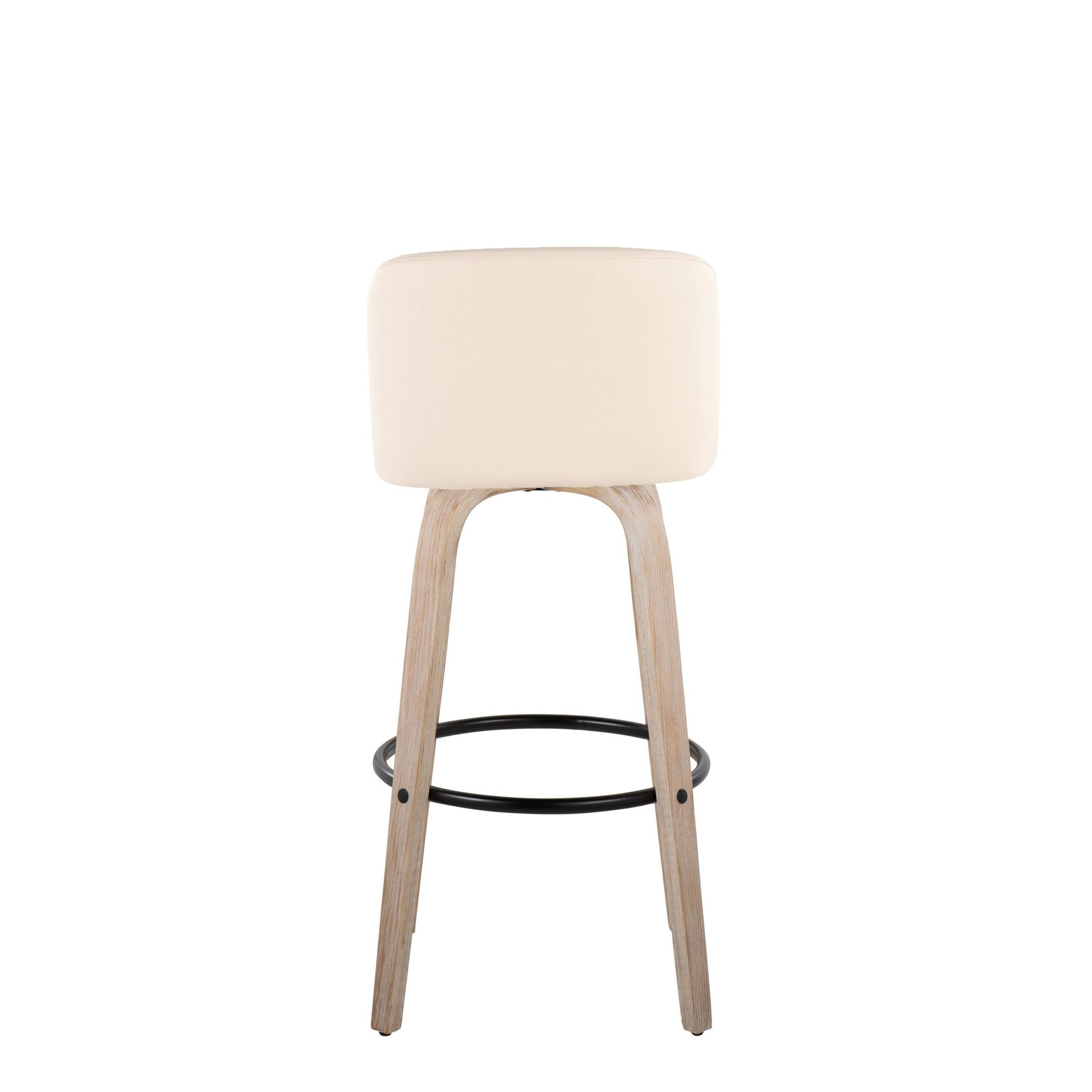 Toriano 30" Fixed Height Barstool - Set of 2 Cream By LumiSource | Bar Stools | Modishstore - 5