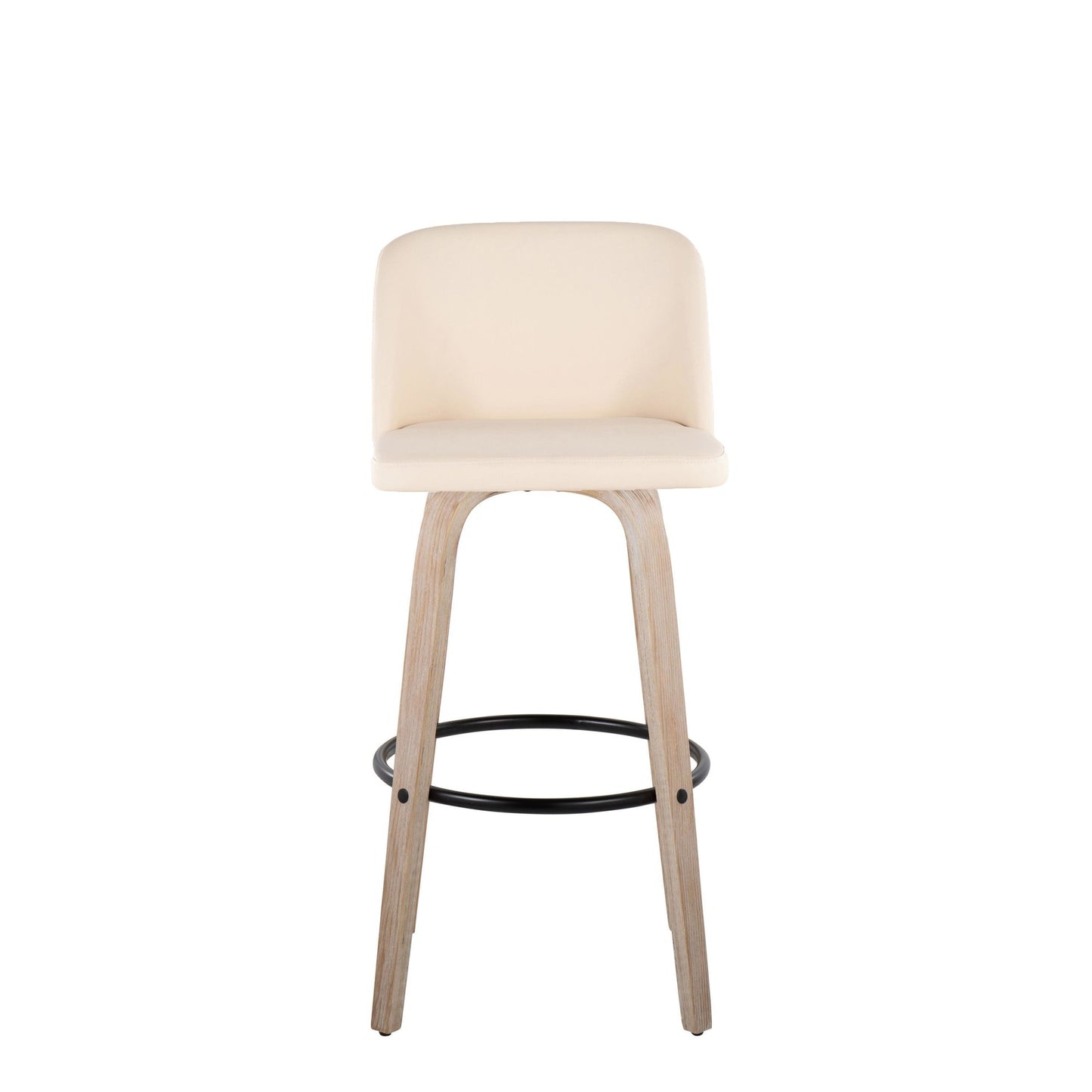 Toriano 30" Fixed Height Barstool - Set of 2 Cream By LumiSource | Bar Stools | Modishstore - 6