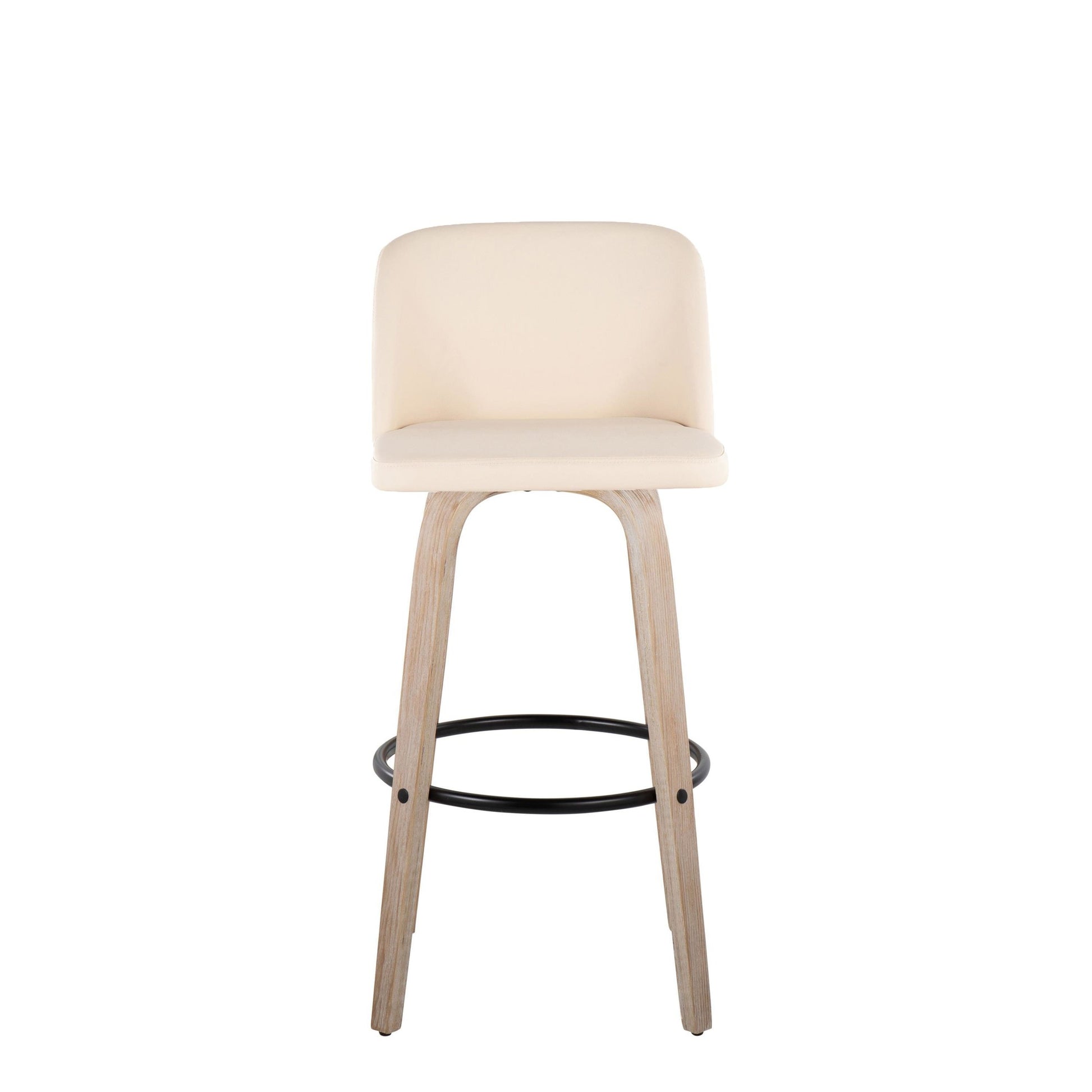 Toriano 30" Fixed Height Barstool - Set of 2 Cream By LumiSource | Bar Stools | Modishstore - 6