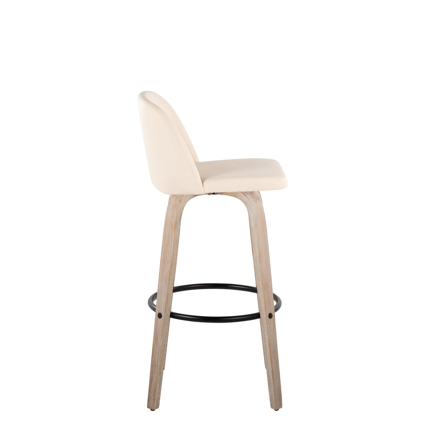 Toriano 30" Fixed Height Barstool - Set of 2 Cream By LumiSource | Bar Stools | Modishstore - 3