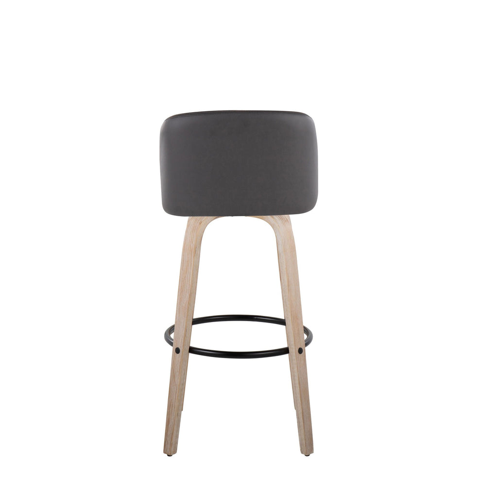 Toriano 30" Fixed Height Barstool - Set of 2 Cream By LumiSource | Bar Stools | Modishstore - 11